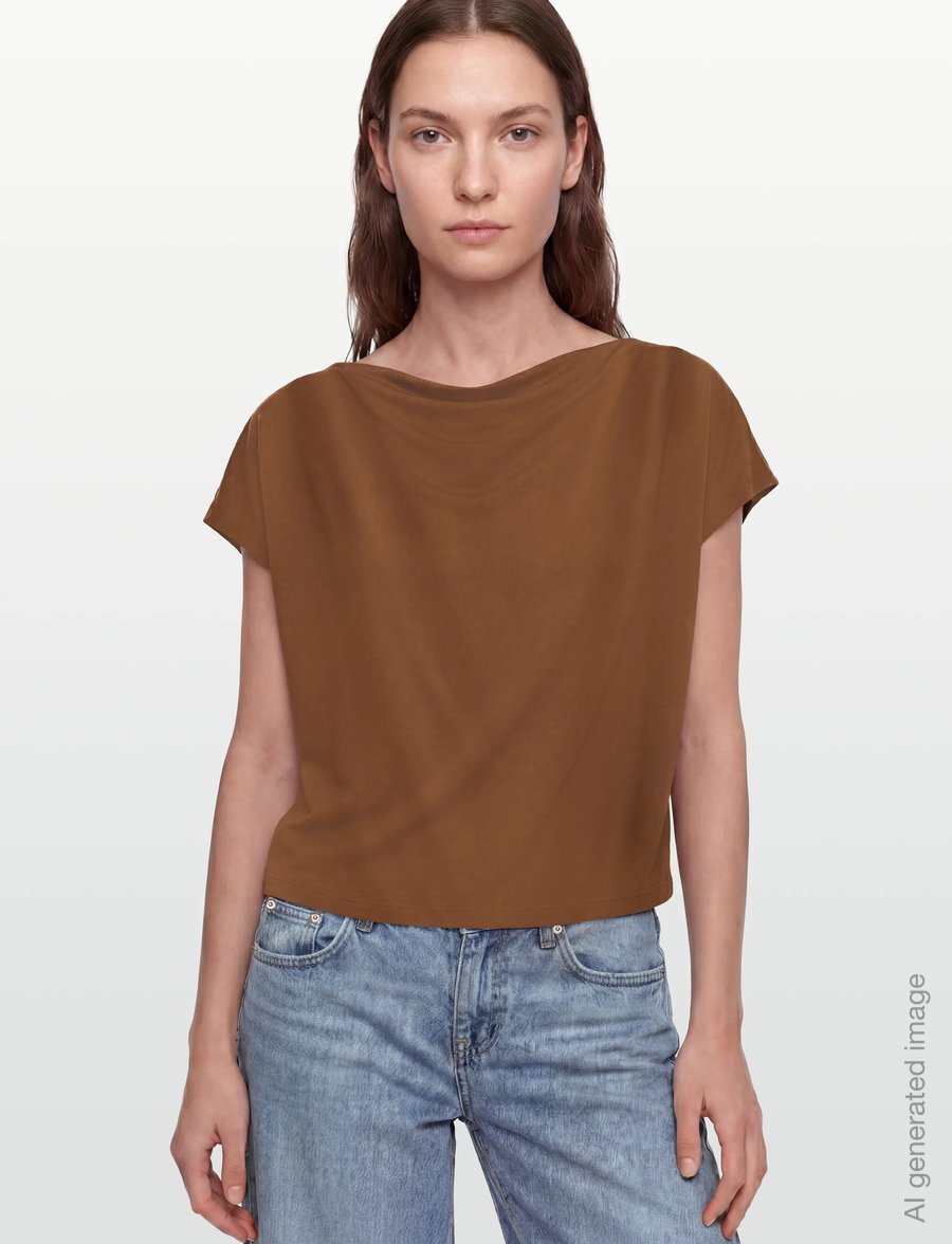 Lindex - Top Sofia - t-shirts - brown - 3