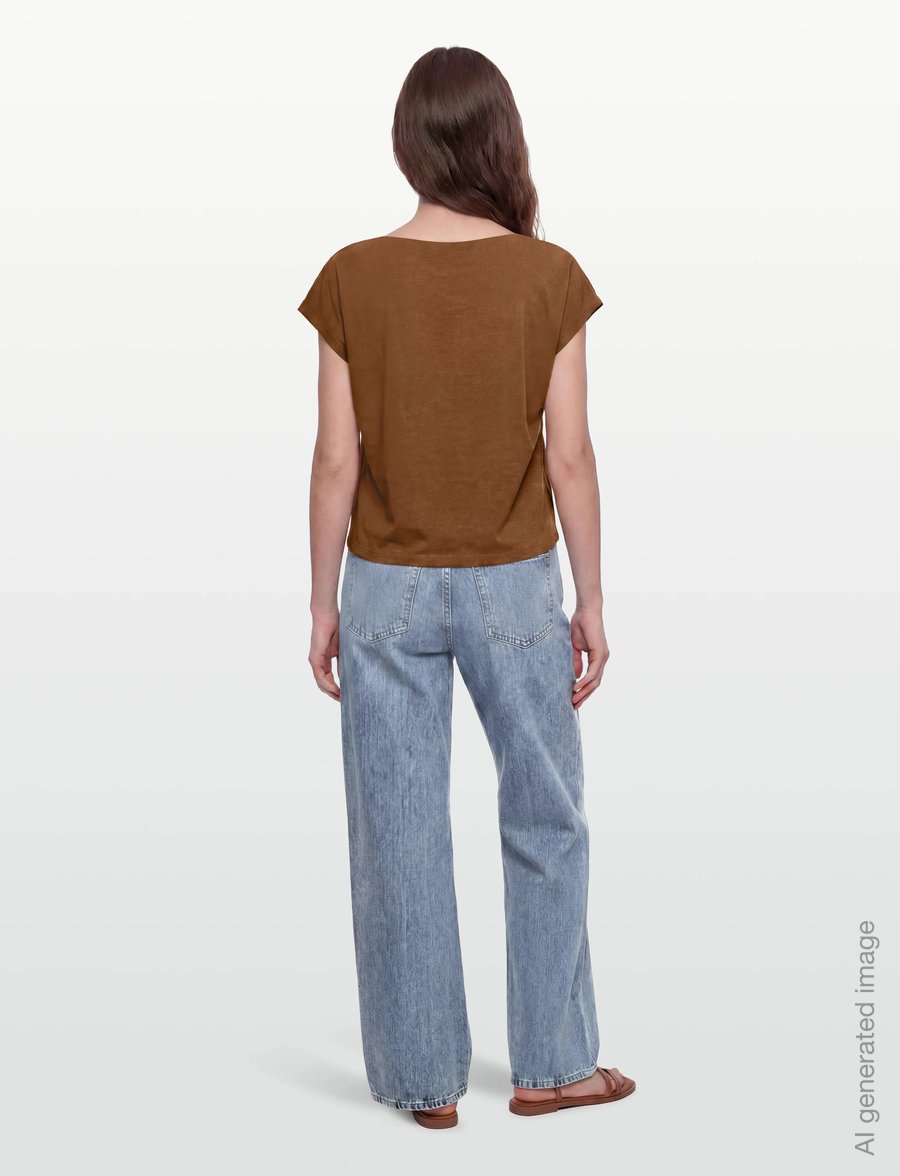 Lindex - Top Sofia - t-shirts - brown - 4