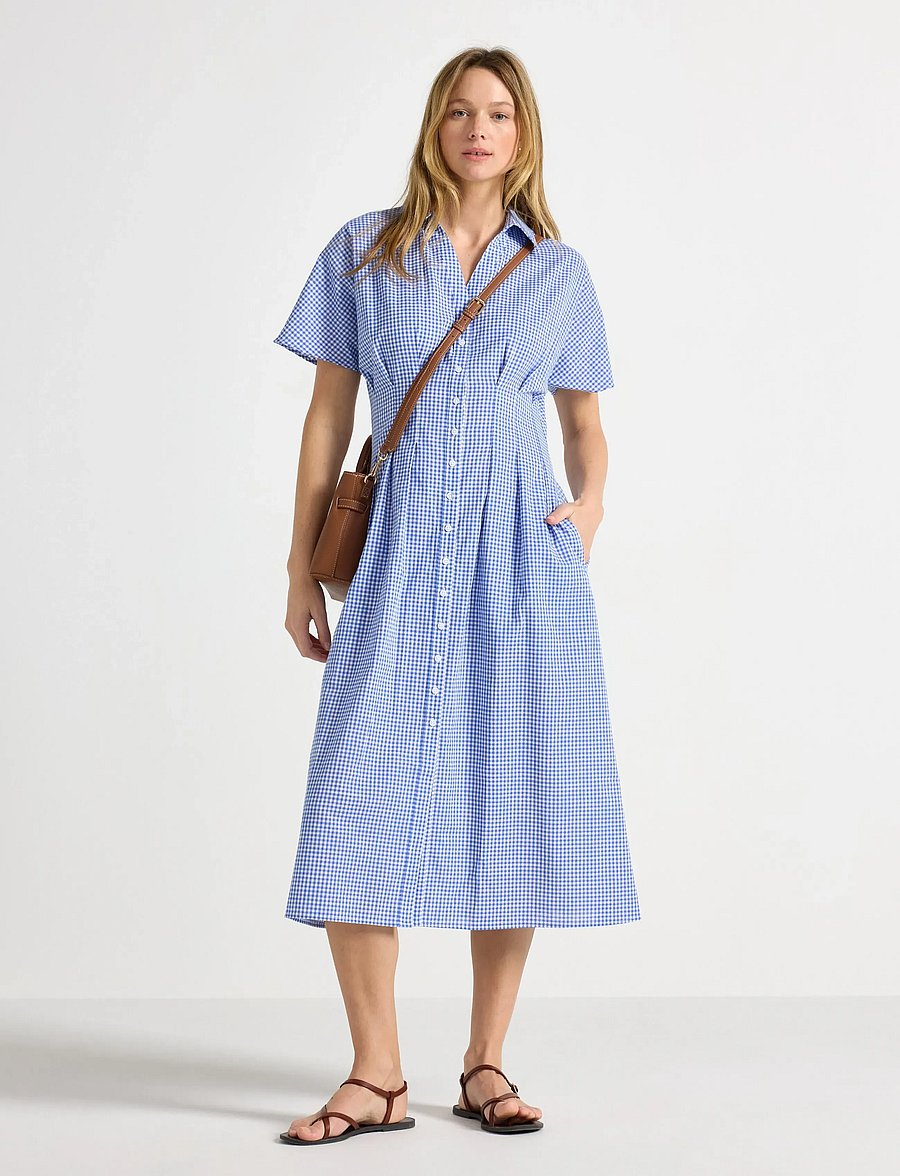 Lindex - Shirt dress with midi length - sommarklänningar - strong blue - 0