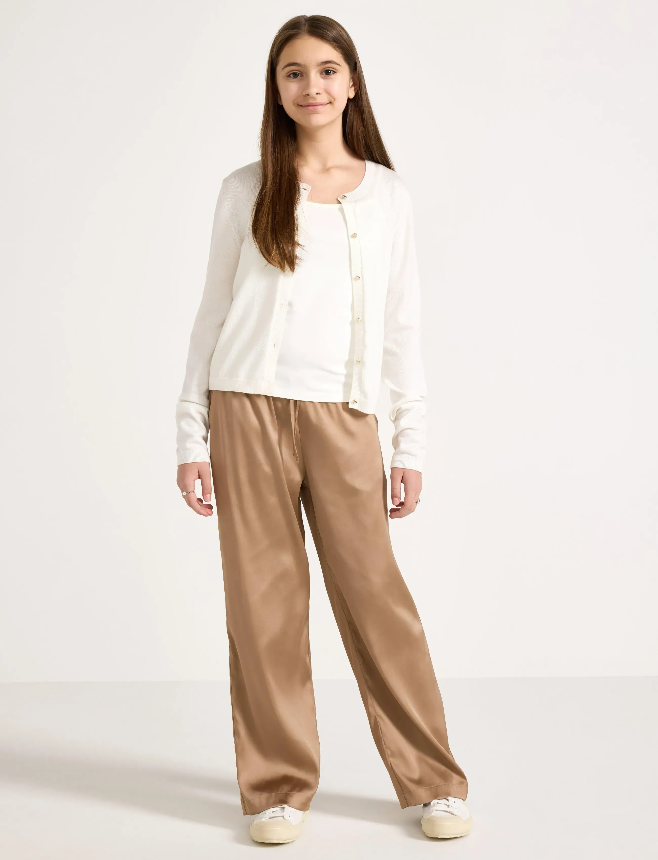 Lindex Trousers In Satin, 164, Beige, Underdele > Bukser, Børn