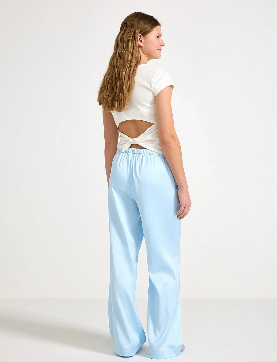 Lindex - Trousers in satin - bukser - light blue - 3