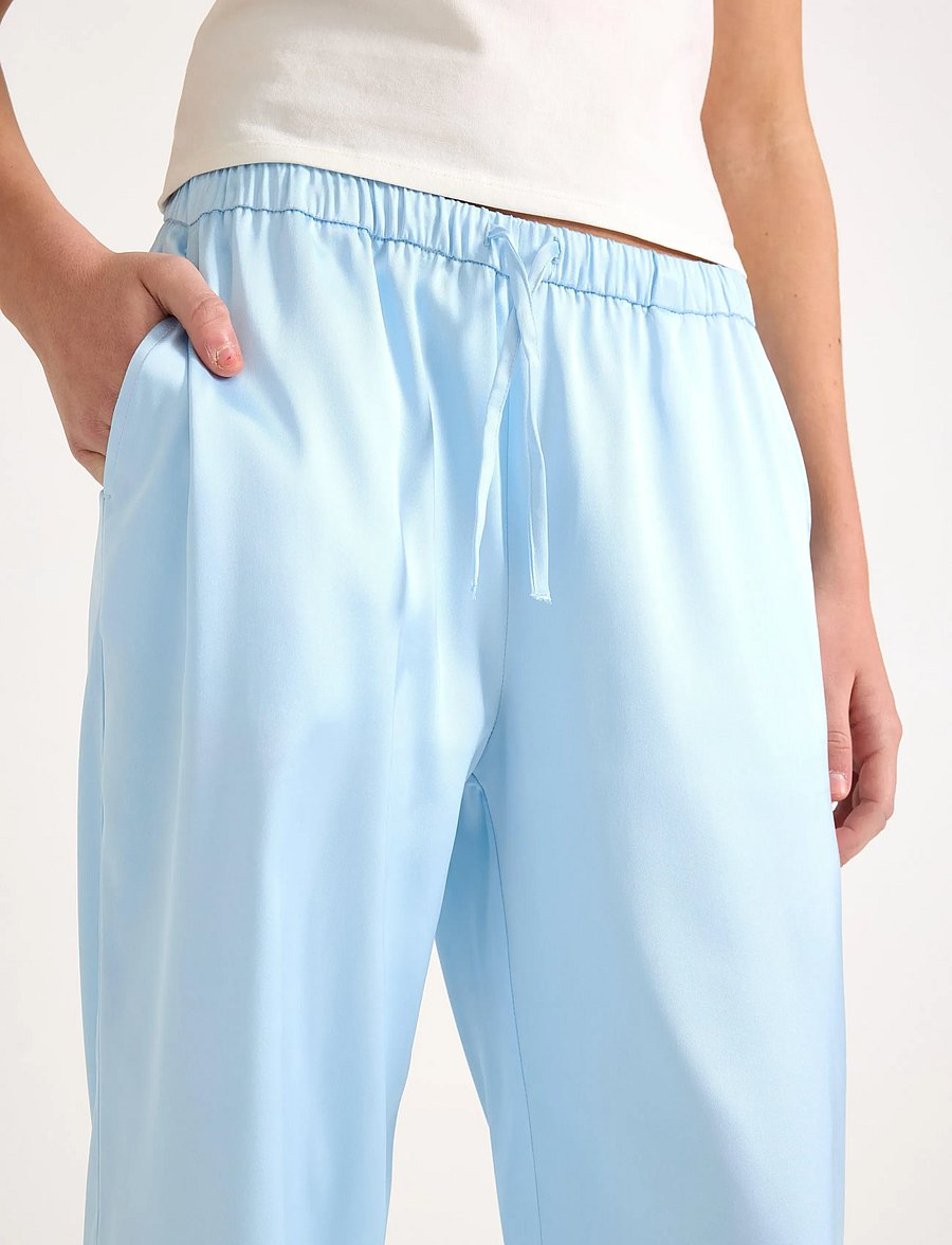 Lindex - Trousers in satin - bukser - light blue - 4