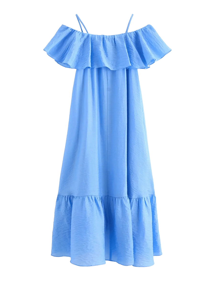 Lindex - Dress with flounces - Ärmellose freizeitkleider - light blue - 2