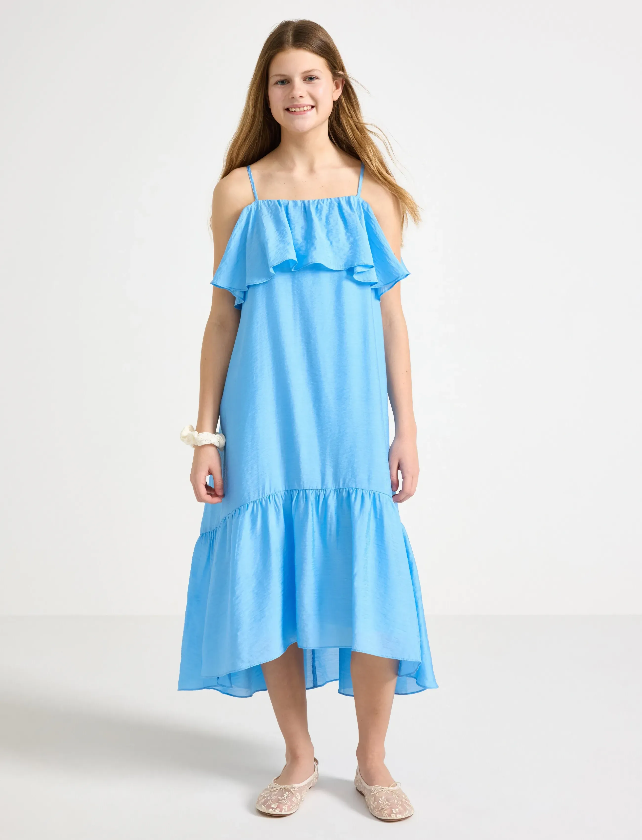 Lindex Dress with flounces - Kjoler & Nederdele - LIGHT BLUE / blue