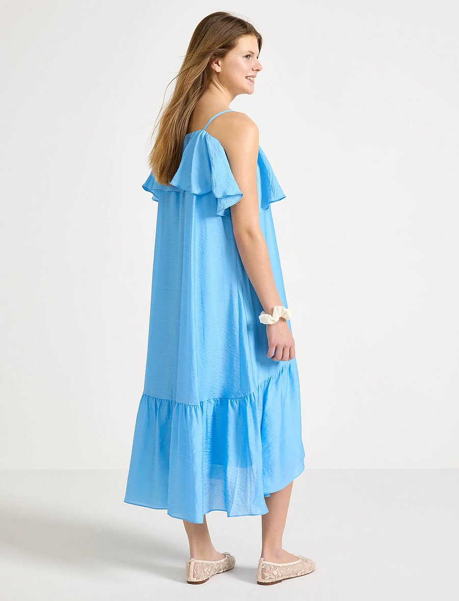 Lindex - Dress with flounces - Ärmellose freizeitkleider - light blue - 3