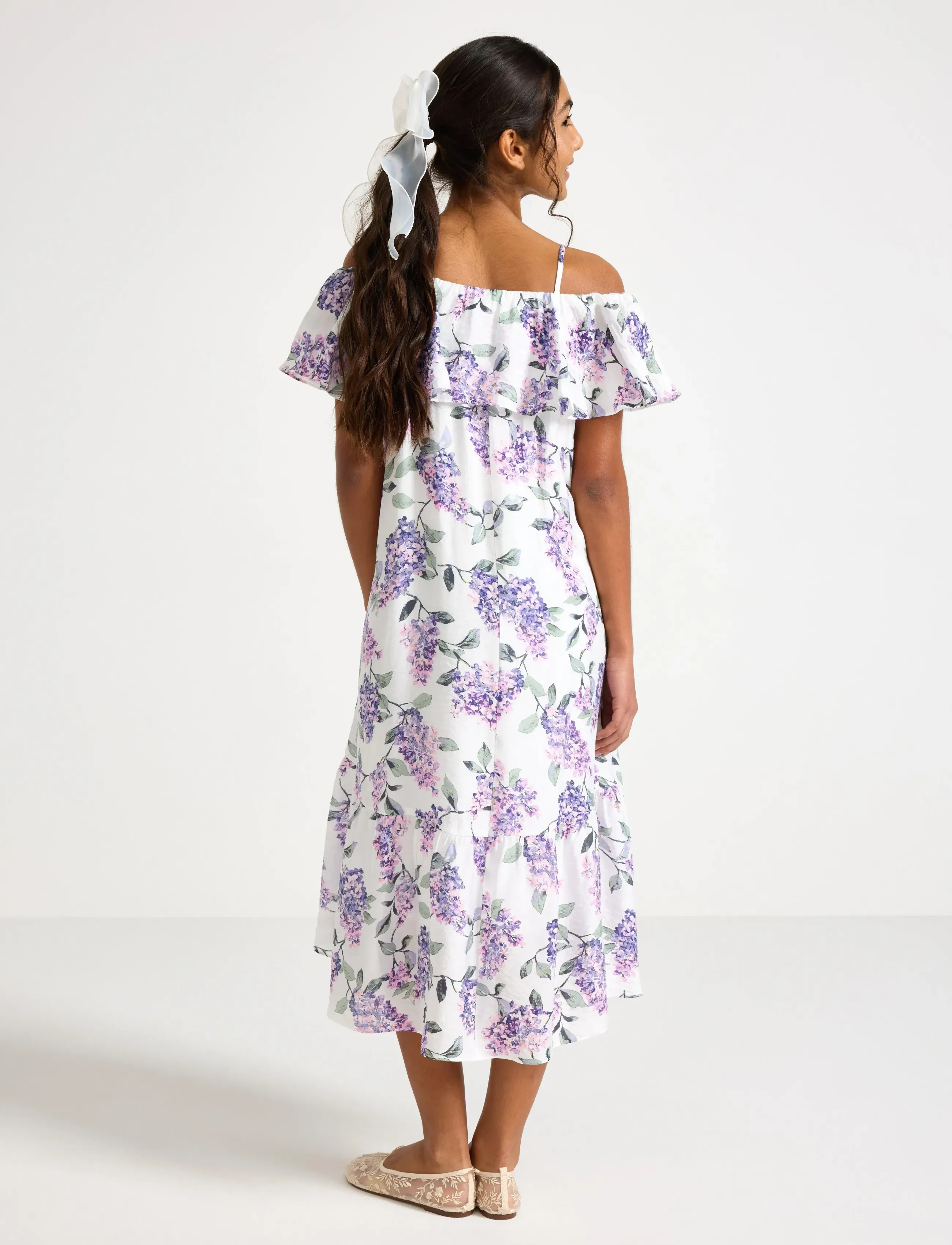 Lindex - Dress with flounces - Ärmellose freizeitkleider - off white - 3
