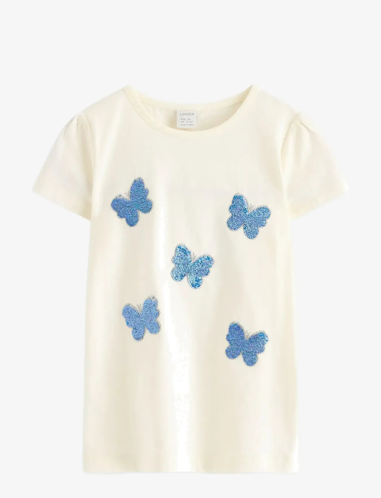 Lindex - Top with sequins - lühikeste varrukatega t-särgid - light dusty white - 1