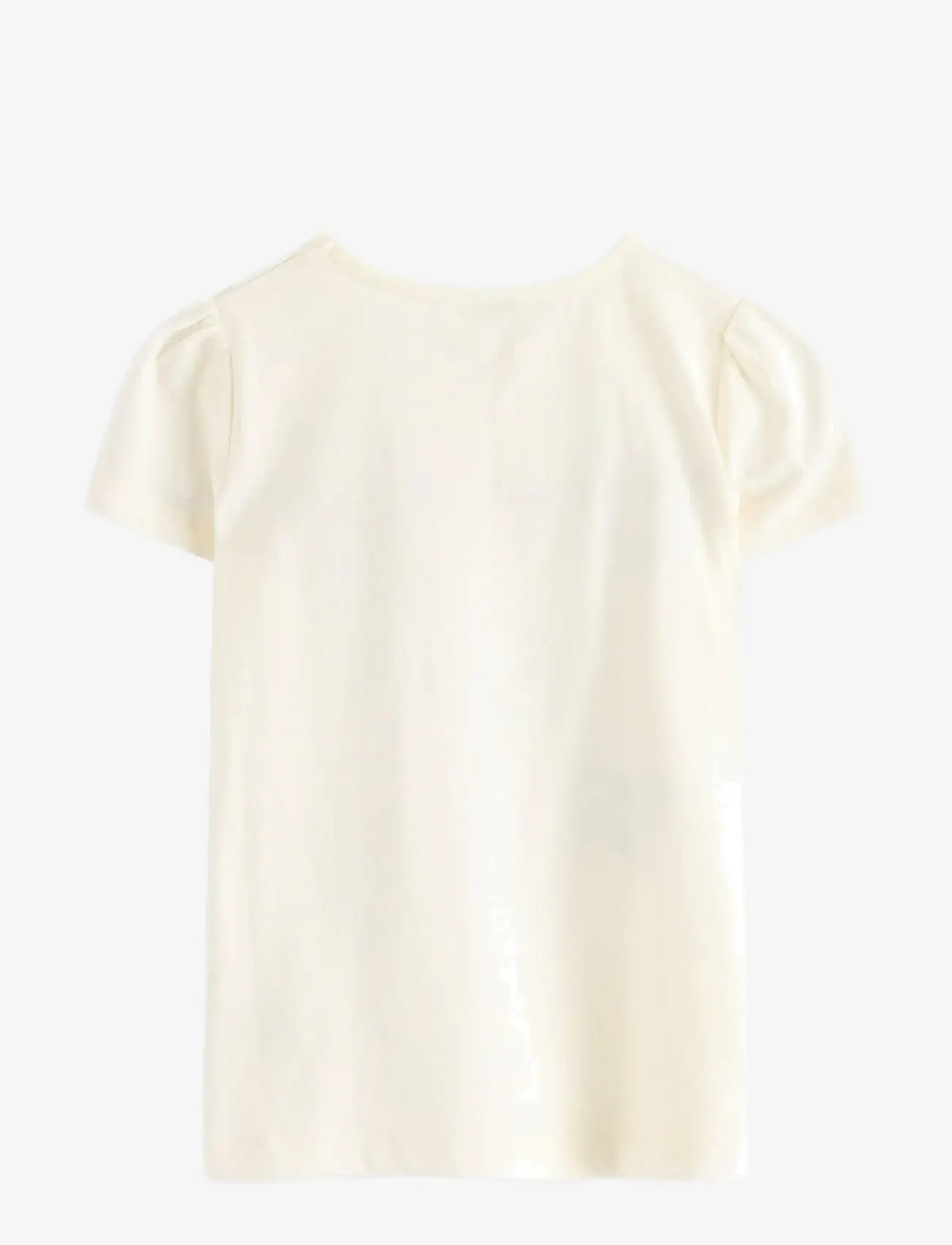 Lindex - Top with sequins - lühikeste varrukatega t-särgid - light dusty white - 2