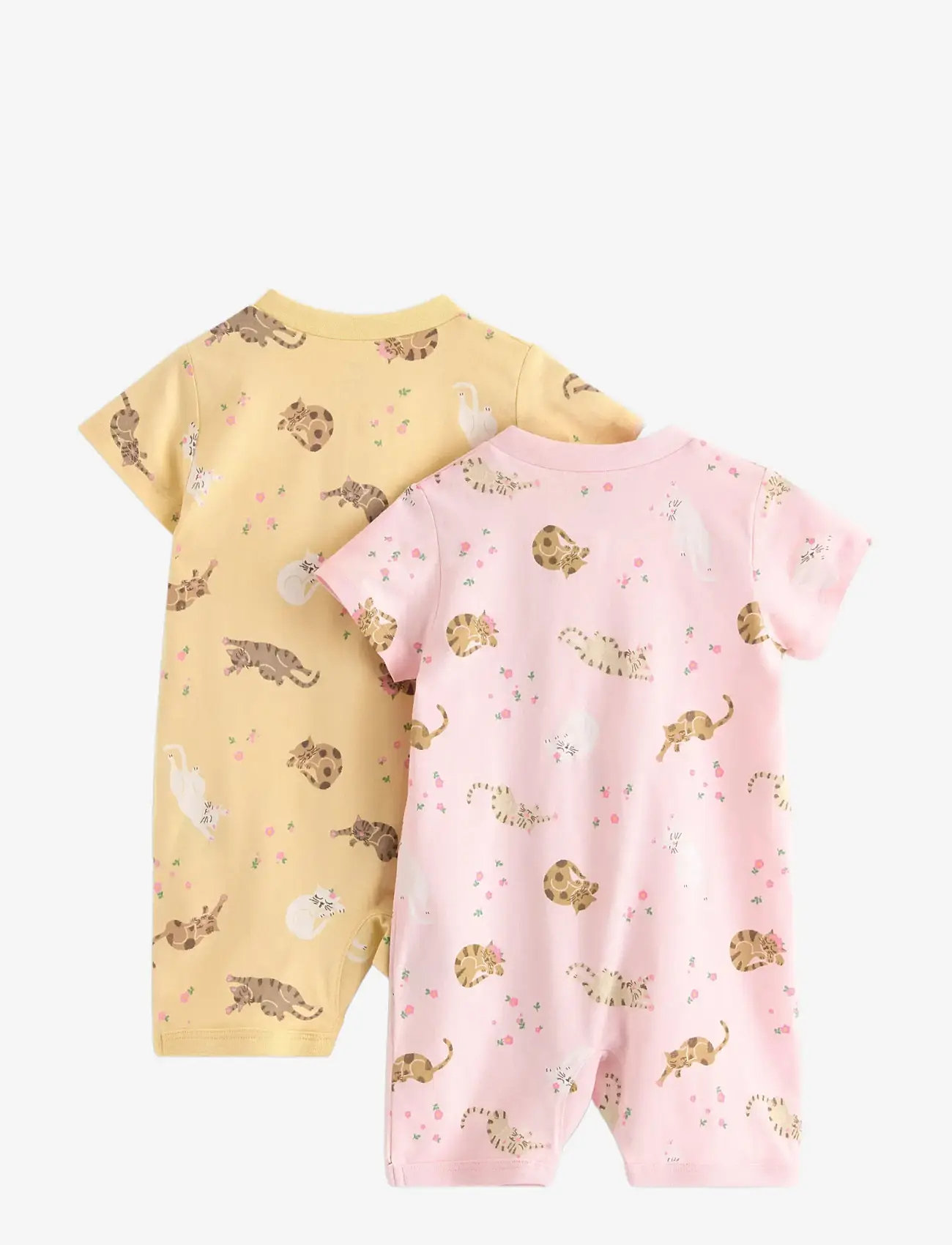 Lindex - 2-pack pyjama rompers - natdragter - light dusty yellow - 1