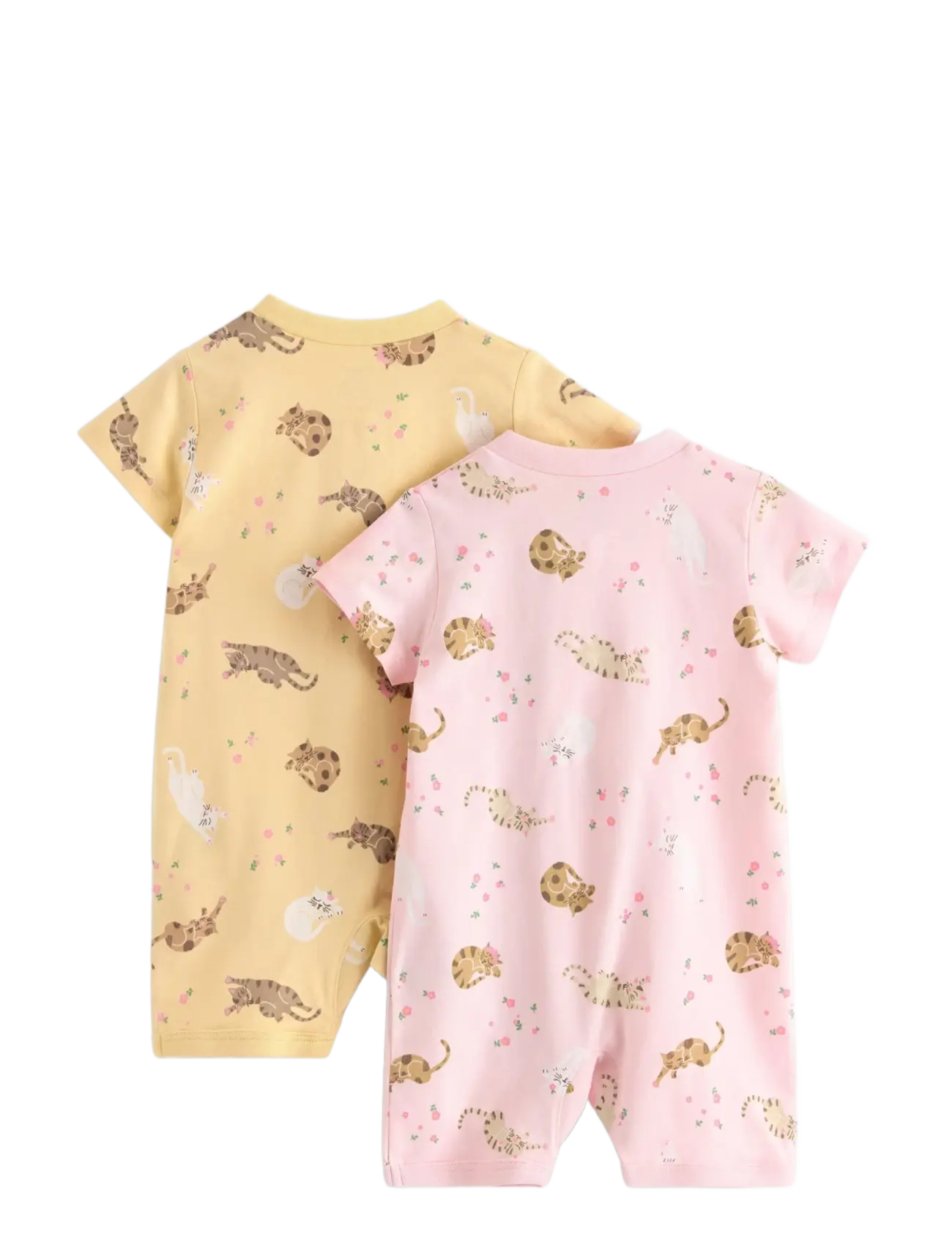 Lindex - 2-pack pyjama rompers - natdragter - light dusty yellow - 1