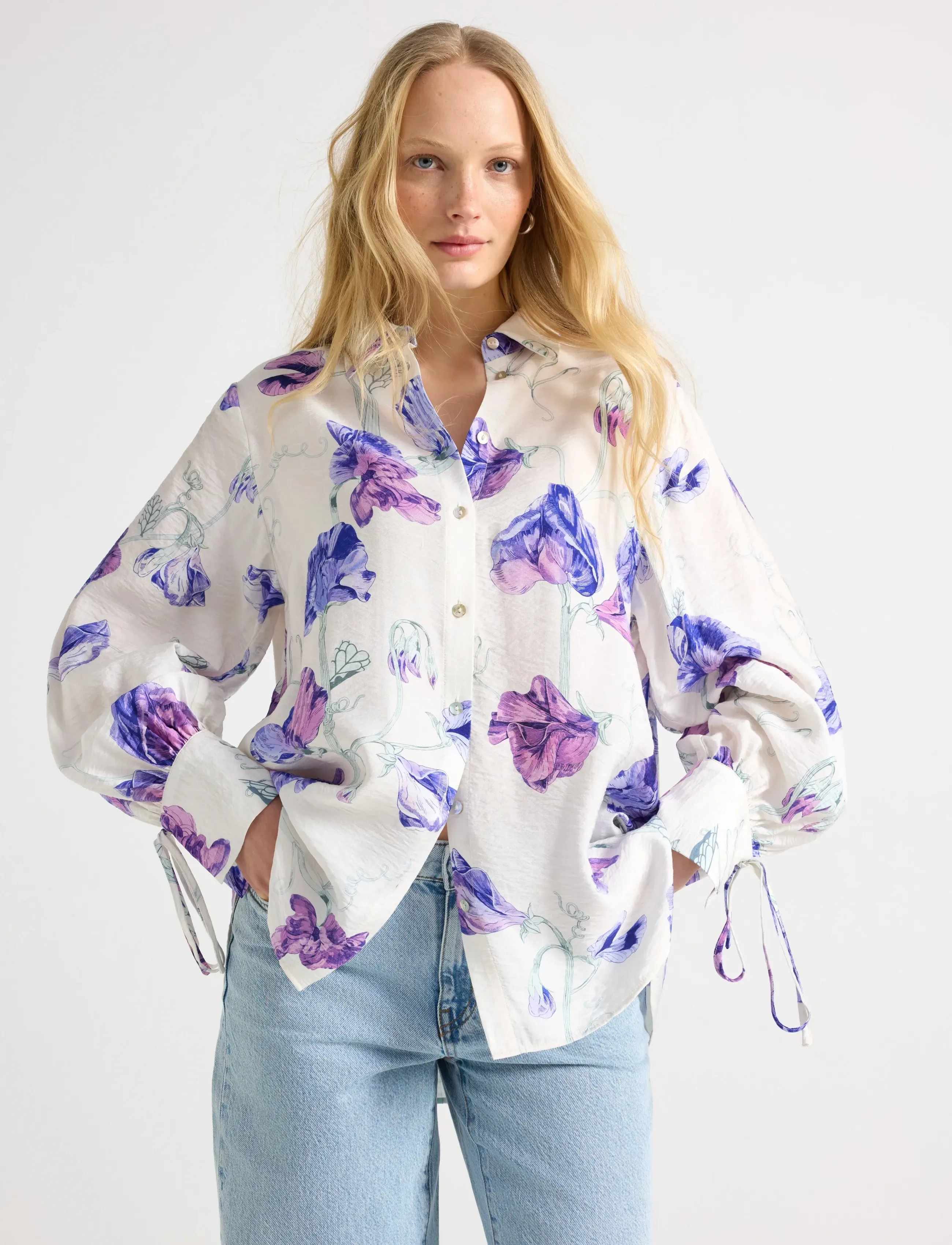 Lindex Long-Sleeved Shirt, XXL, Shirts, Weiß - Long-sleeved, Frauen