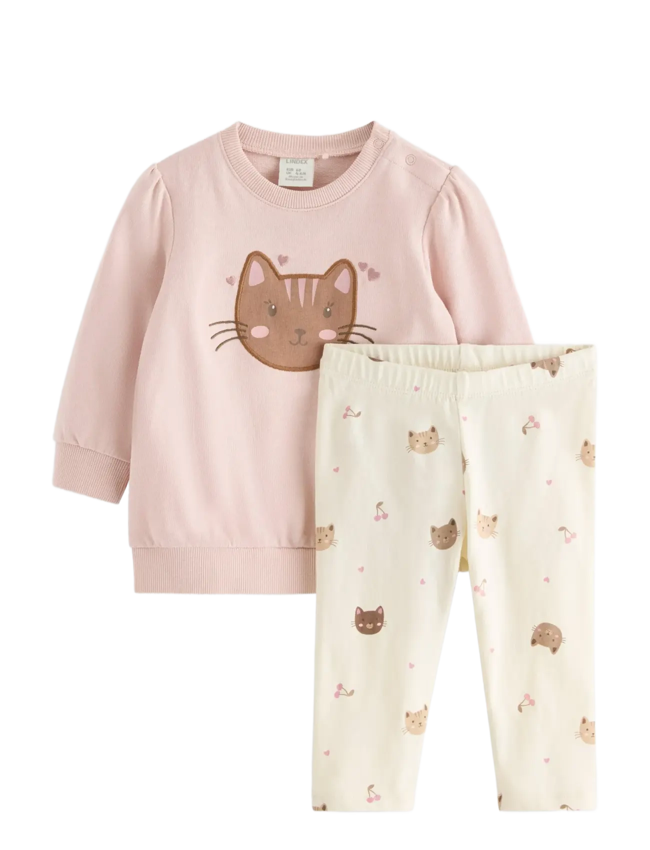Lindex Set - sweatshirt and leggings - Tøj - LIGHT DUSTY PINK / pink/rose