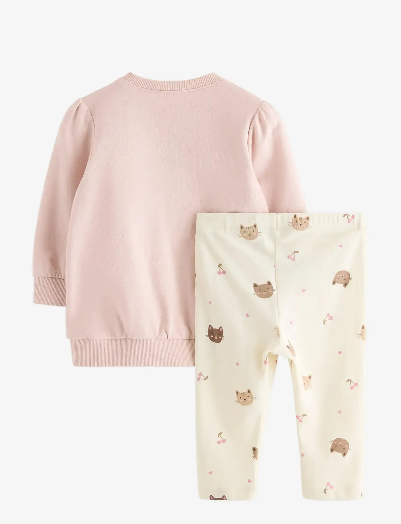 Lindex - Set - sweatshirt and leggings - sæt med langærmet t-shirt - light dusty pink - 1