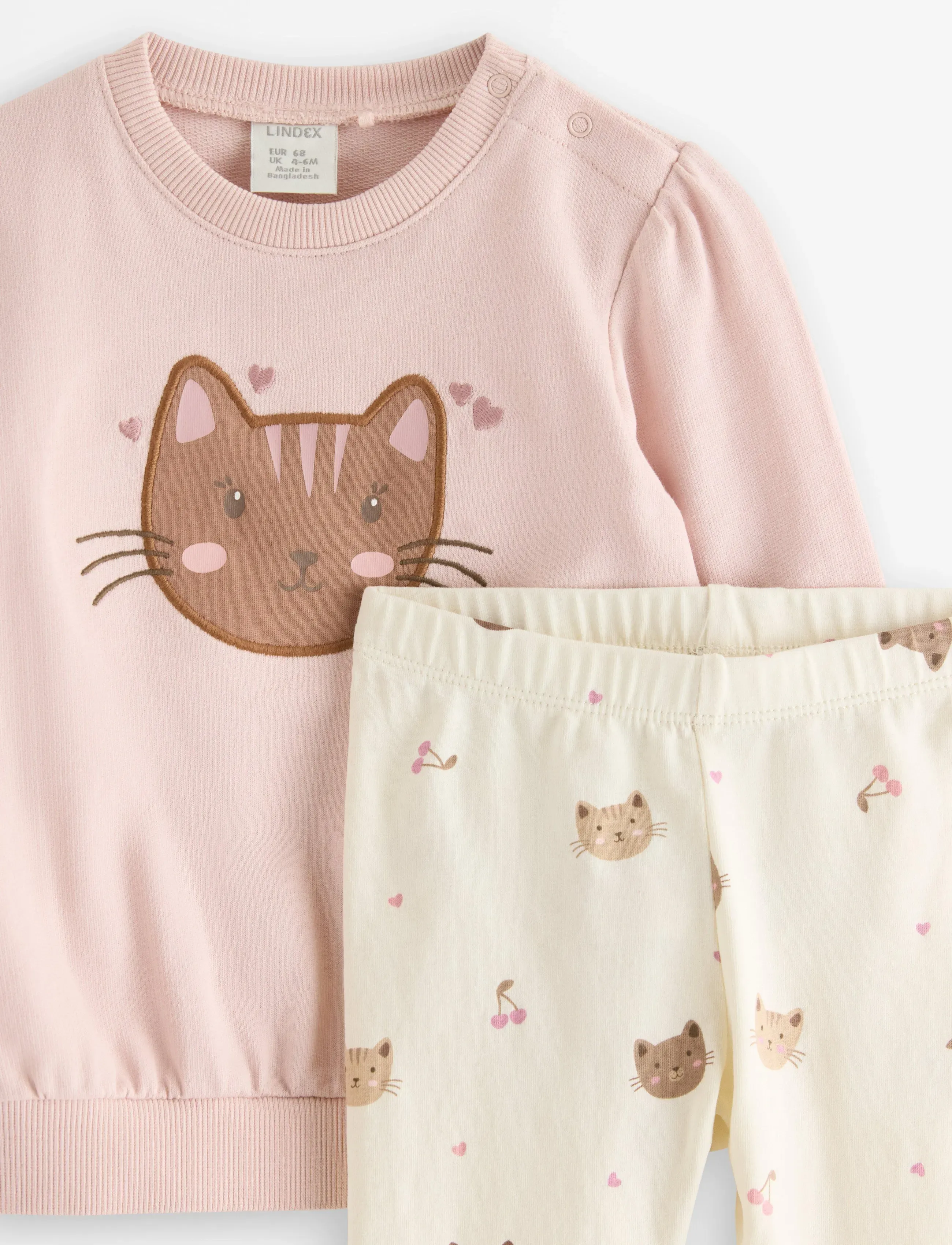 Lindex - Set - sweatshirt and leggings - sets with long-sleeved t-shirt - light dusty pink - 2
