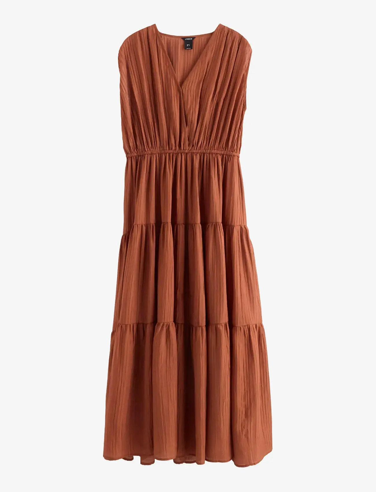 Lindex - Midi dress with flounces - sommerkjoler - dark dusty orange - 1