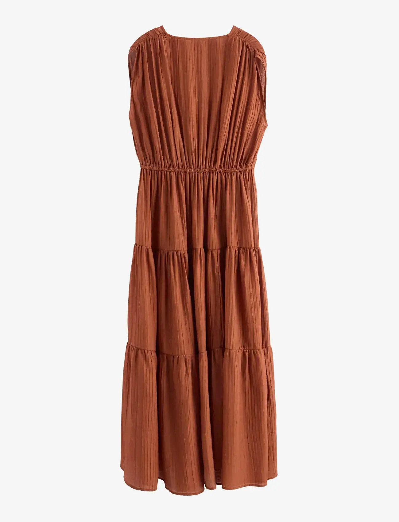 Lindex - Midi dress with flounces - sommerkjoler - dark dusty orange - 2