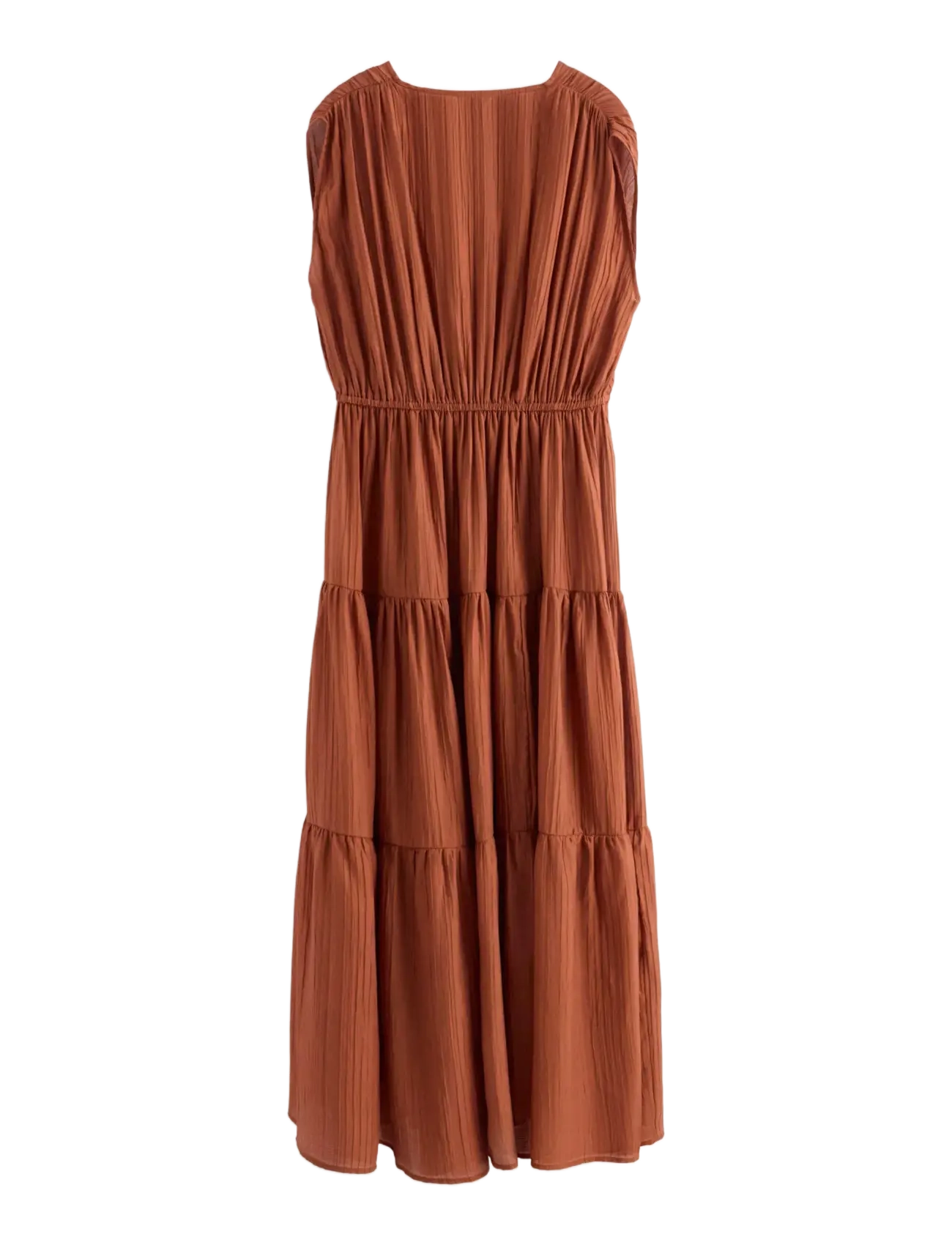 Lindex - Midi dress with flounces - dark dusty orange - 2