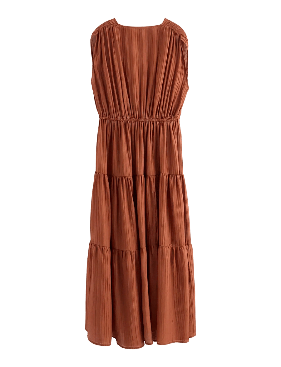 Lindex - Midi dress with flounces - sommerkleider - dark dusty orange - 2