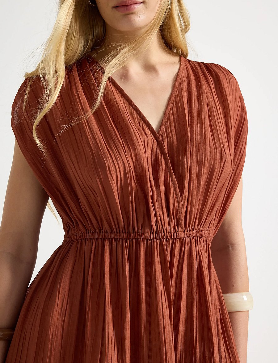 Lindex - Midi dress with flounces - sommerkleider - dark dusty orange - 4