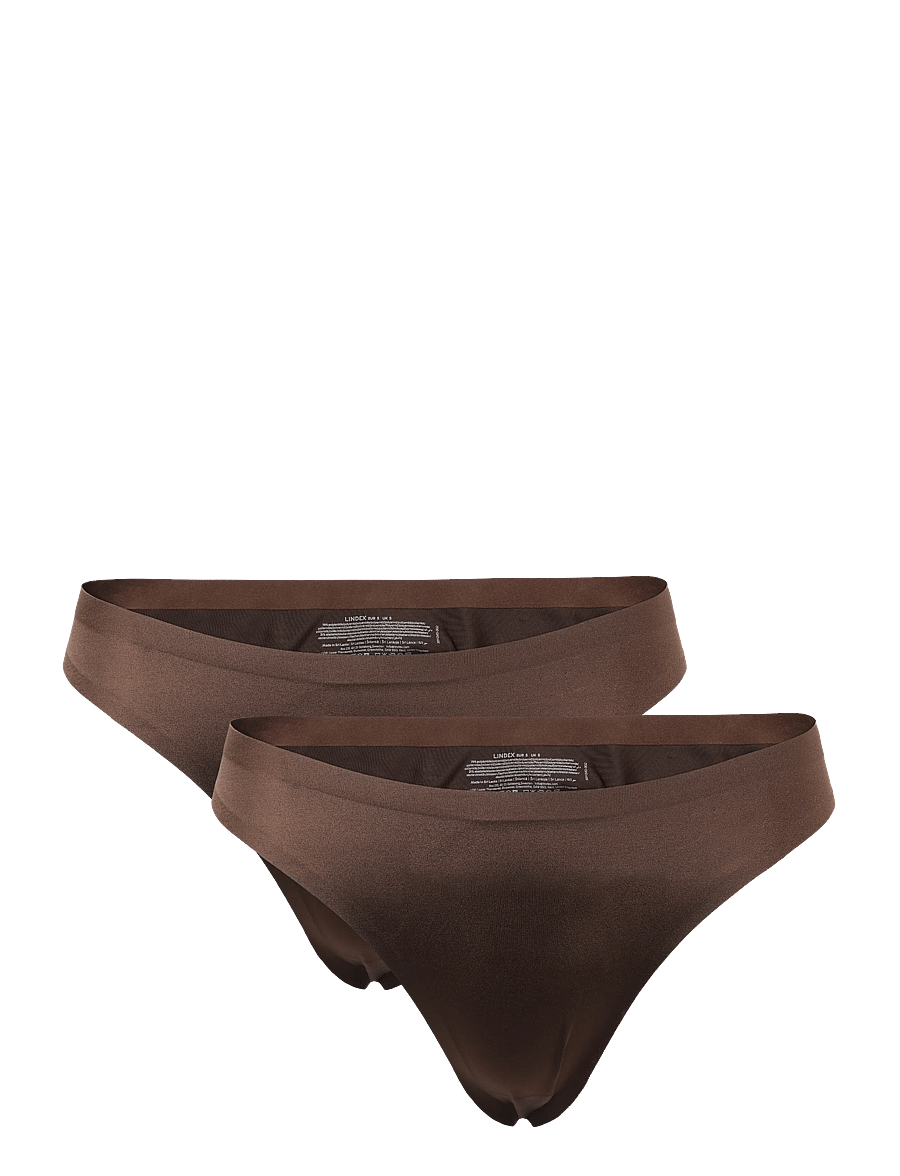 Lindex - Brief thong reg SATIN SHINE mi - nahtlose slips - dark brown - 0