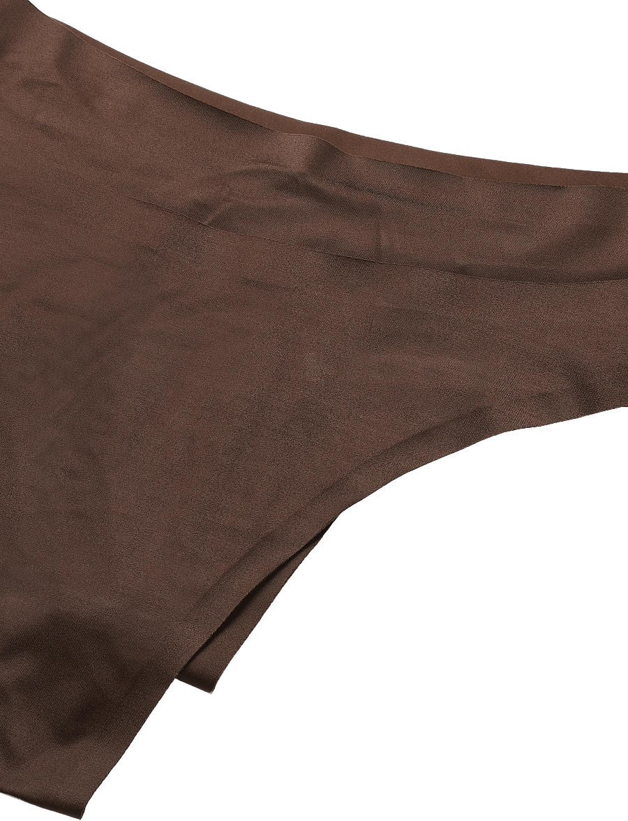 Lindex - Brief thong reg SATIN SHINE mi - nahtlose slips - dark brown - 2