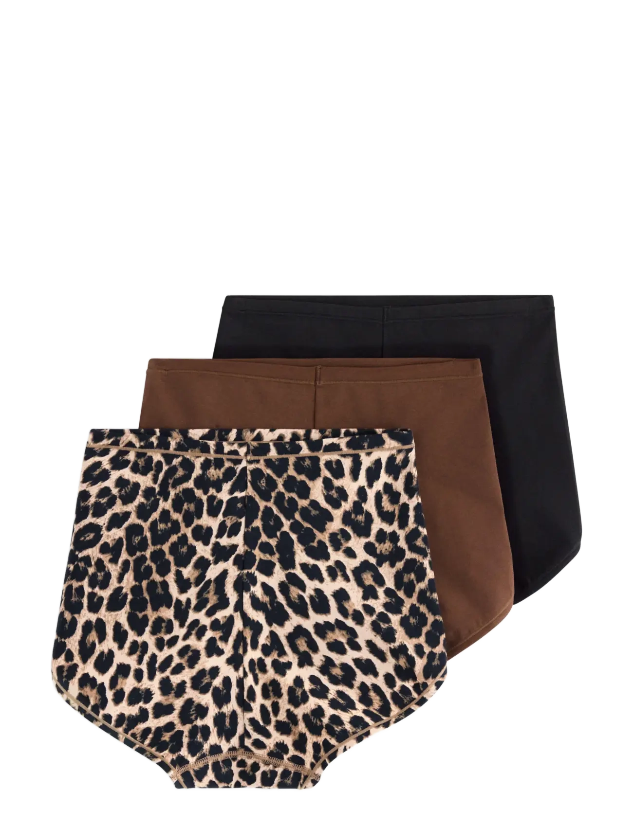 Lindex - 3-pack briefs with high waist - midi & maxi briefs - dark brown - 2
