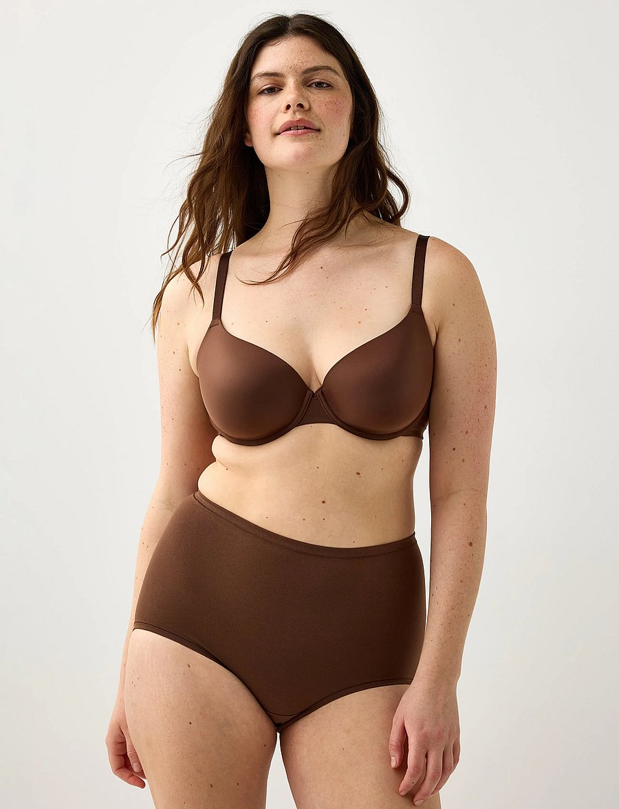 Lindex - Brief Maxi full Carin cotton 3 - midi & maxi trusser - dark brown - 0