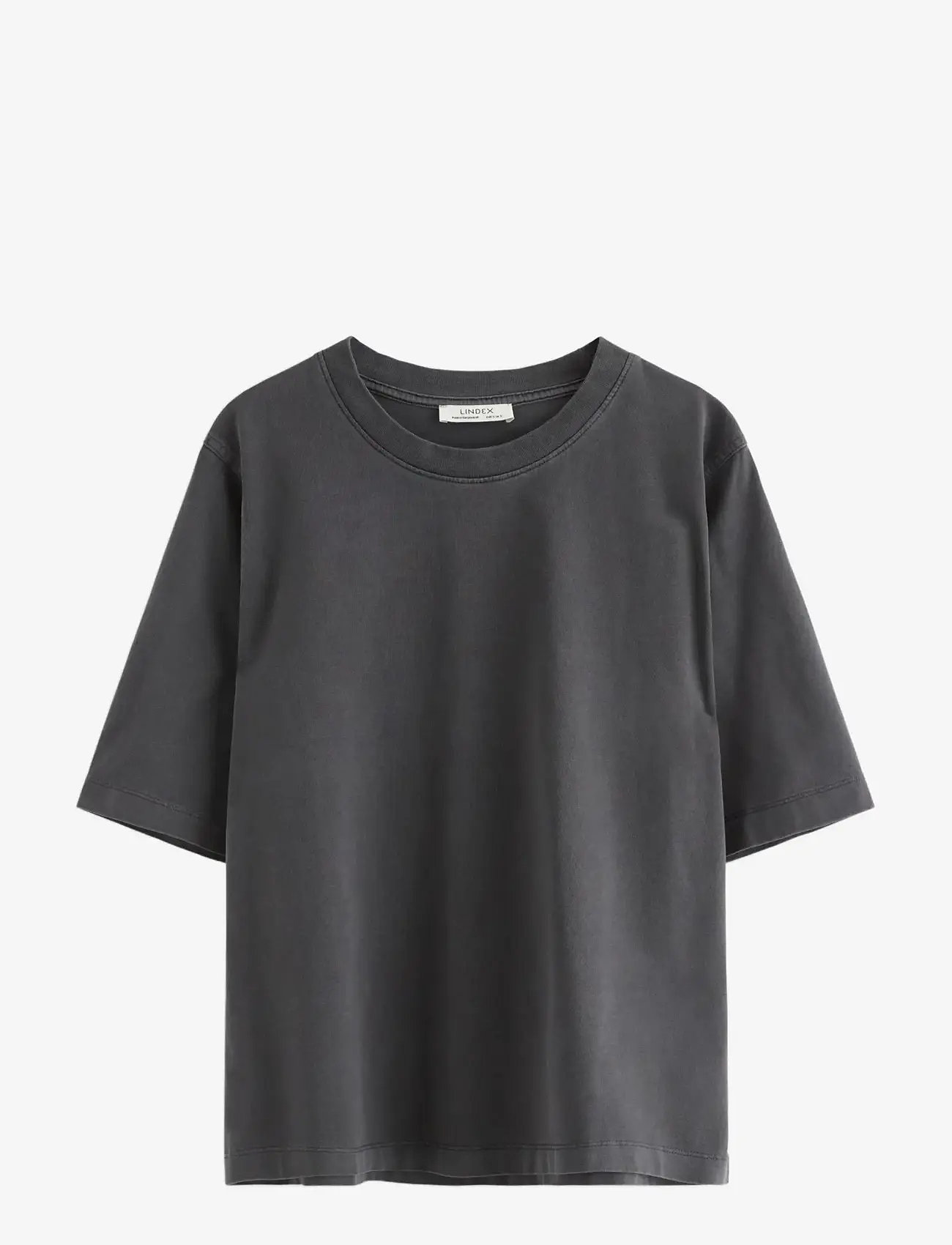 Lindex - Oversized t-shirt in washed cotton - t-shirts - black - 1