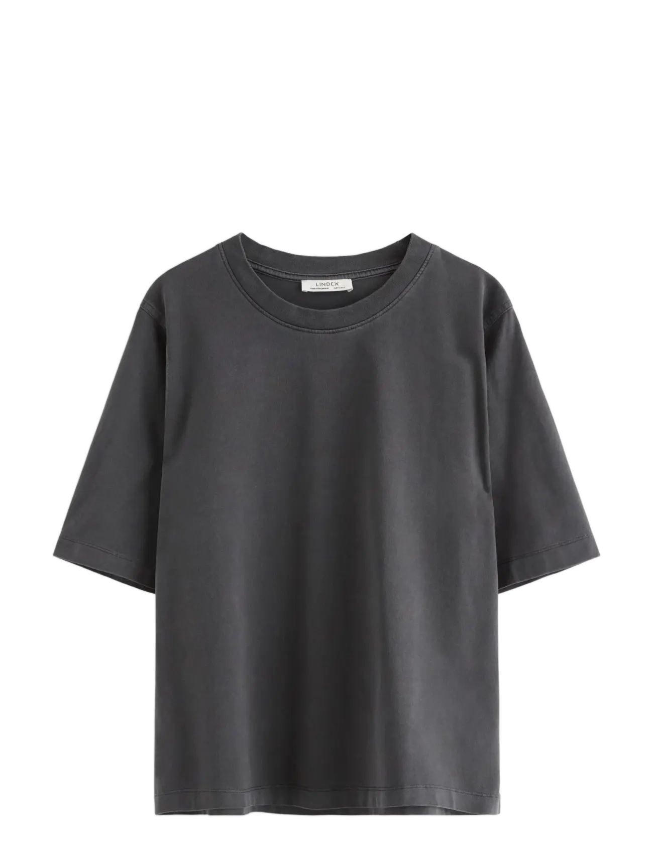 Lindex Oversized t-shirt in washed cotton - T-Shirts & Tops - BLACK / black