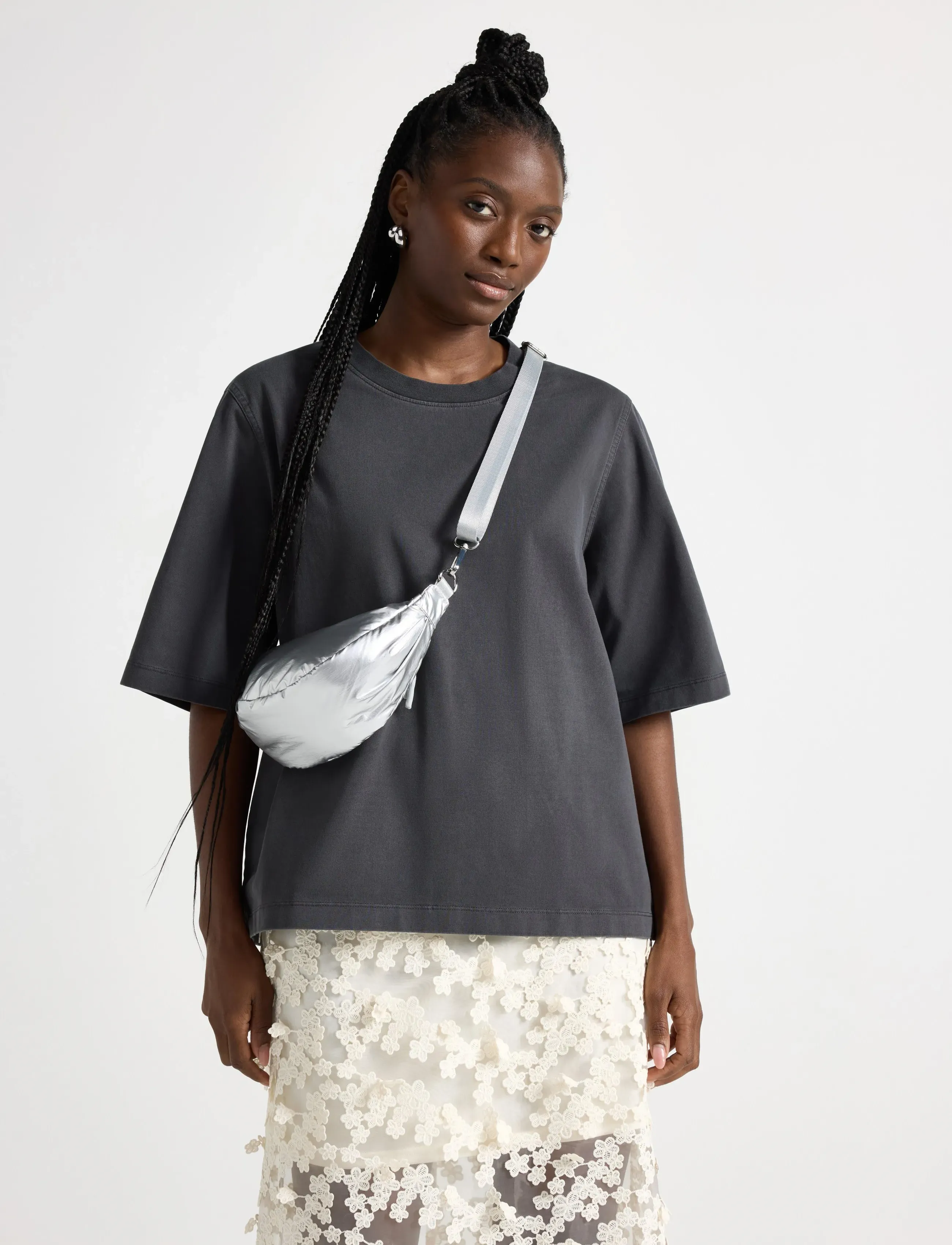 Lindex Oversized t-shirt in washed cotton - T-shirts & Tops - BLACK / black