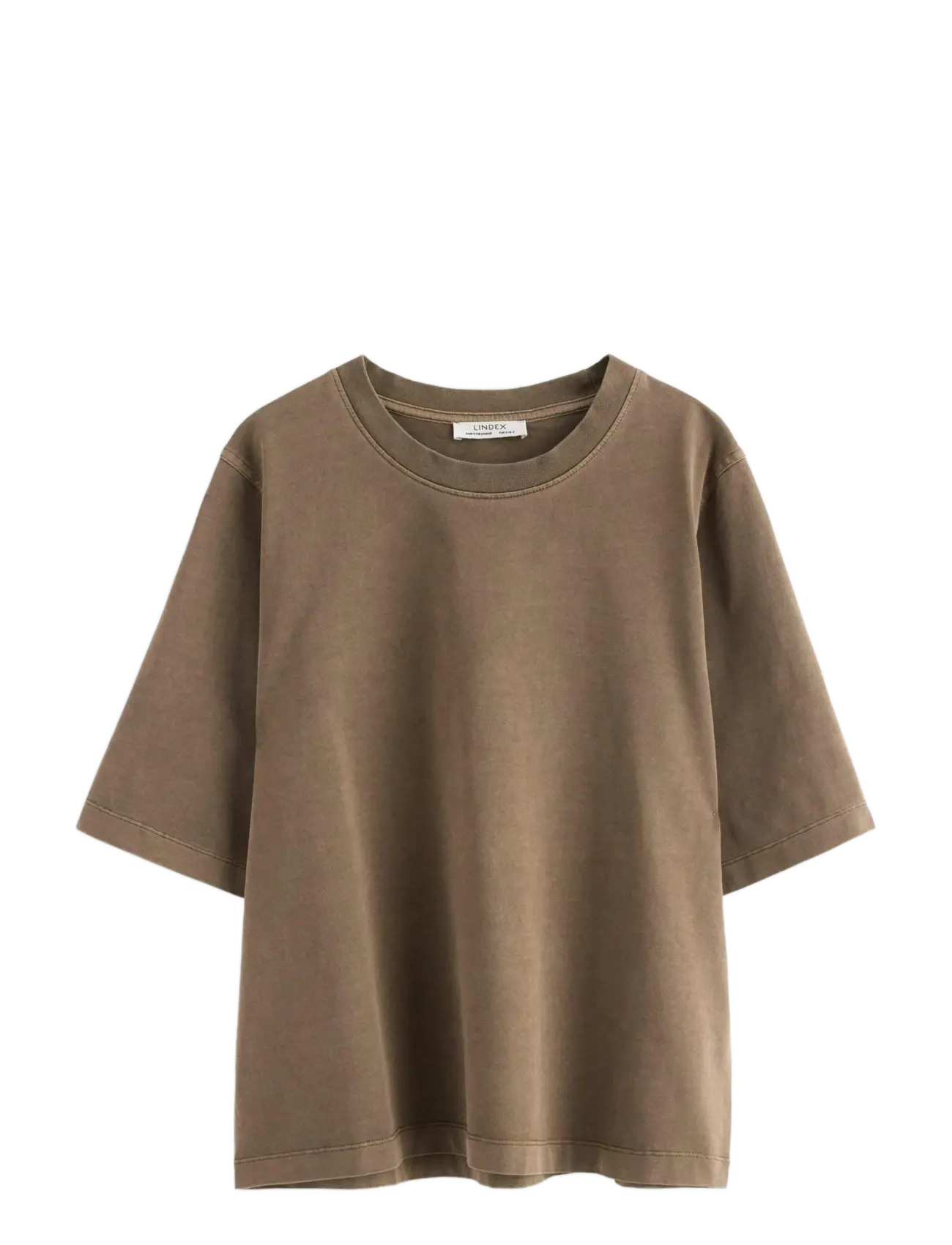 Lindex Oversized t-shirt in washed cotton - Kampanja - BROWN / brown