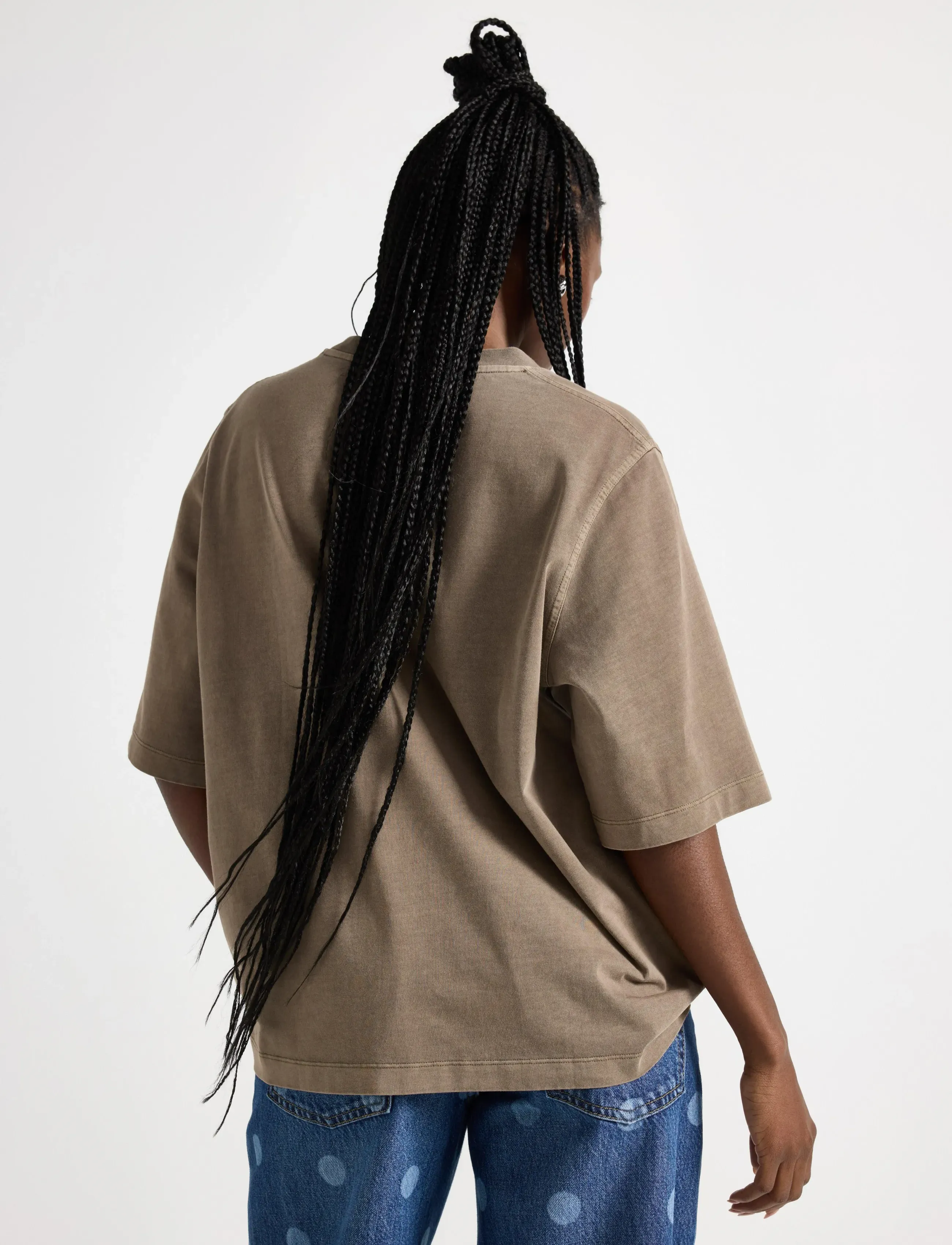 Lindex - Oversized t-shirt in washed cotton - t-särgid - brown - 3
