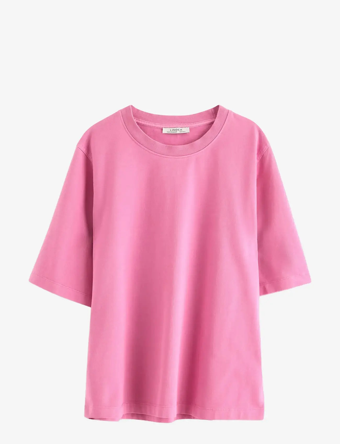Lindex - Oversized t-shirt in washed cotton - t-särgid - pink - 1
