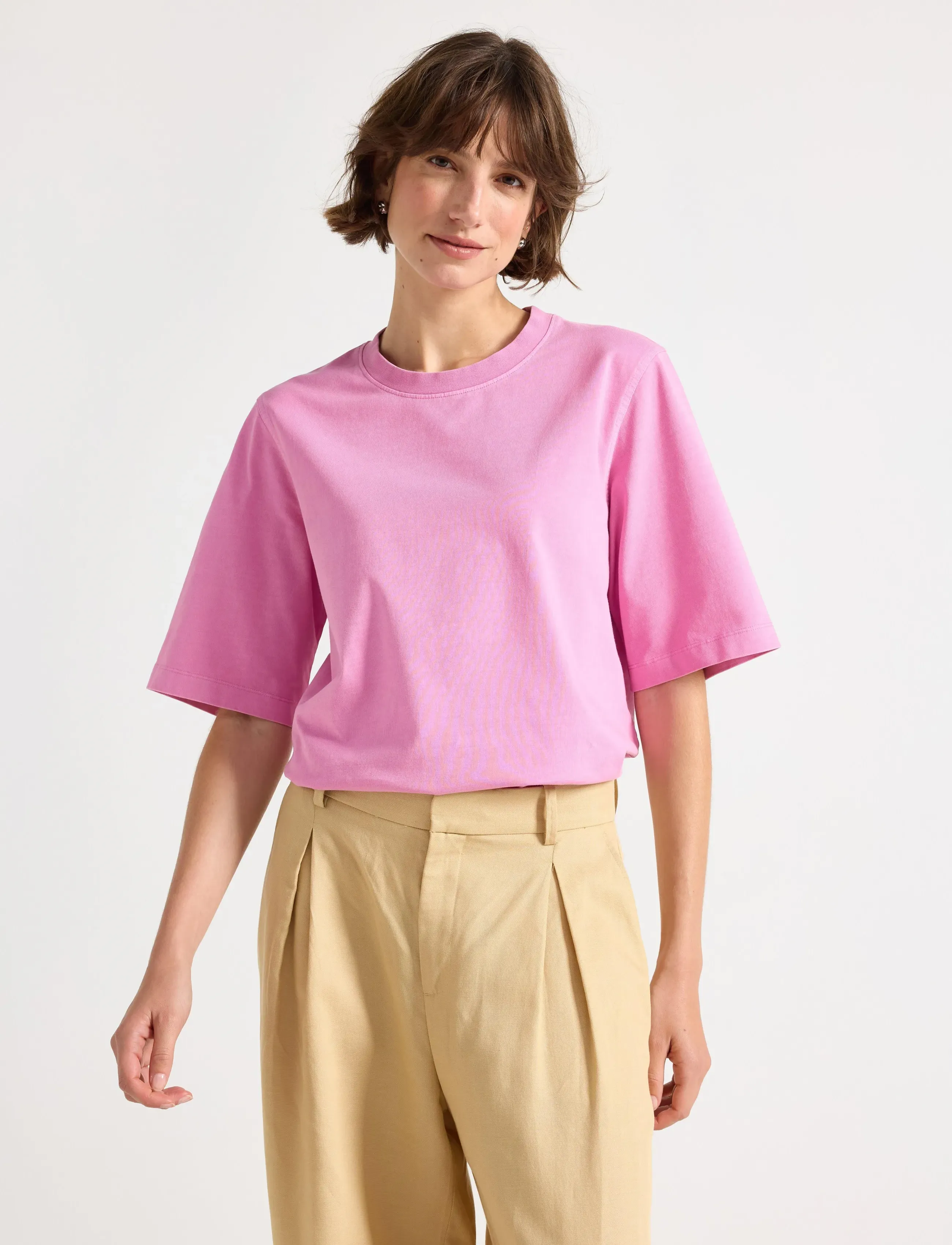 Lindex Oversized t-shirt in washed cotton - T-skjorter & Topper - PINK / pink/rose