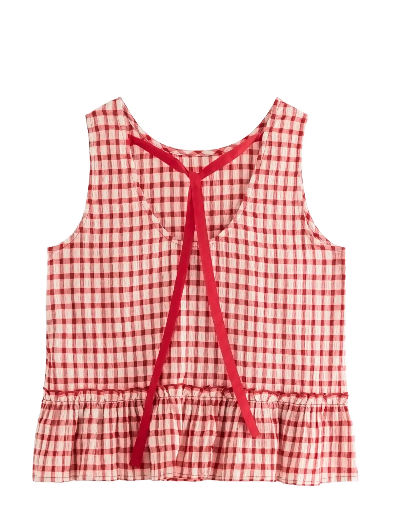 Lindex - Tank top in seersucker - topi bez piedurknēm - red - 2