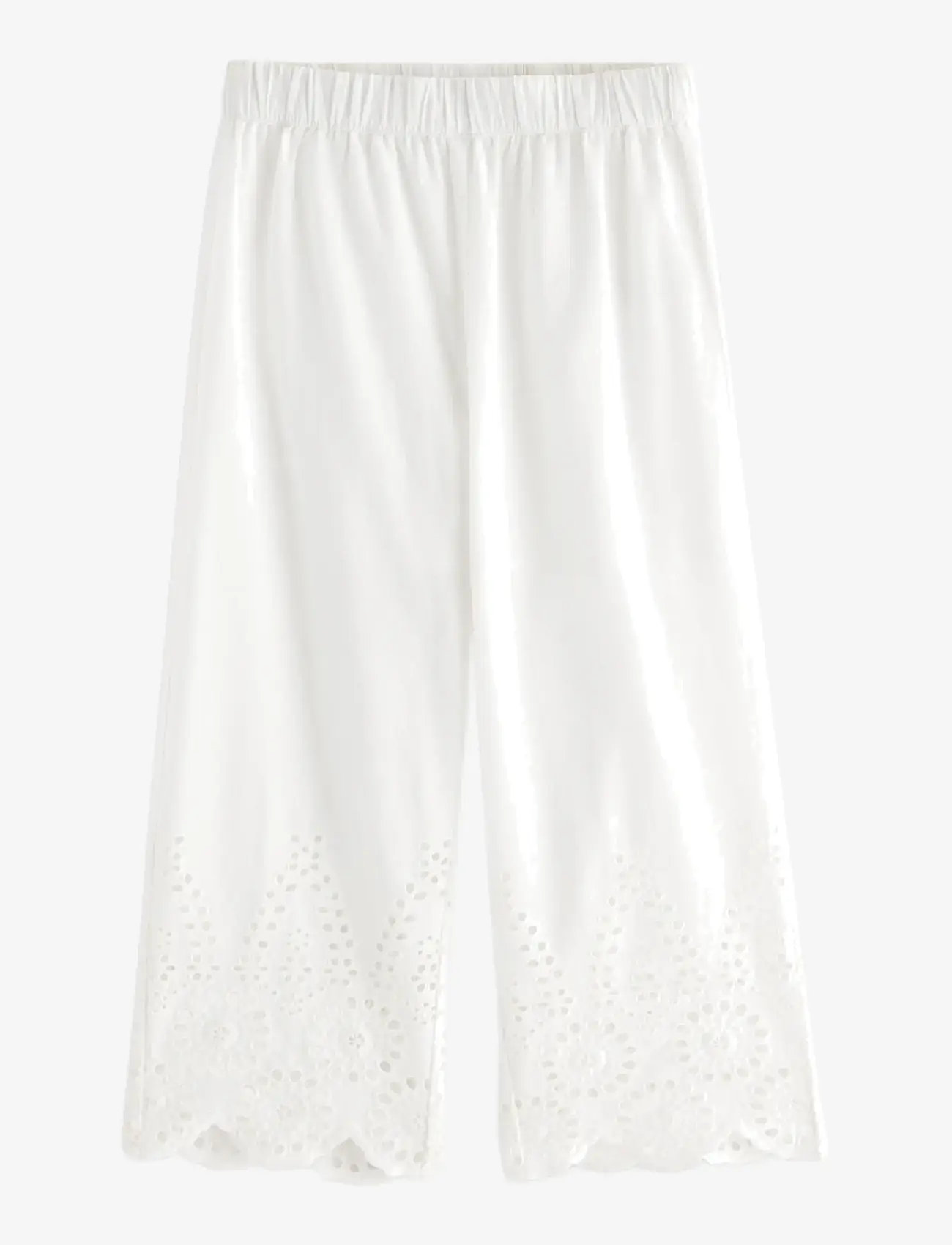 Lindex - Trousers with broderie anglaise - babybukser - light dusty white - 1