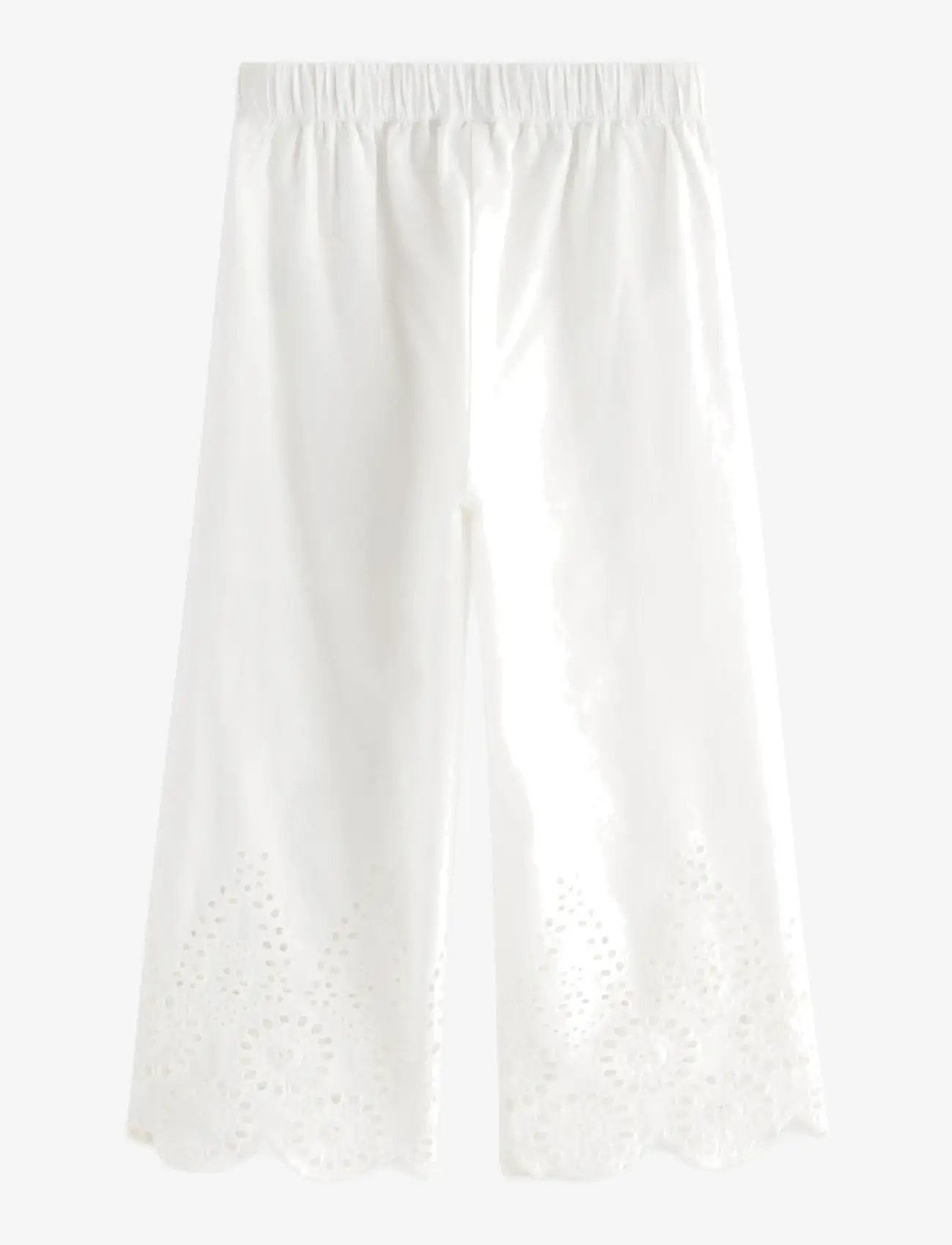Lindex - Trousers with broderie anglaise - babybukser - light dusty white - 2