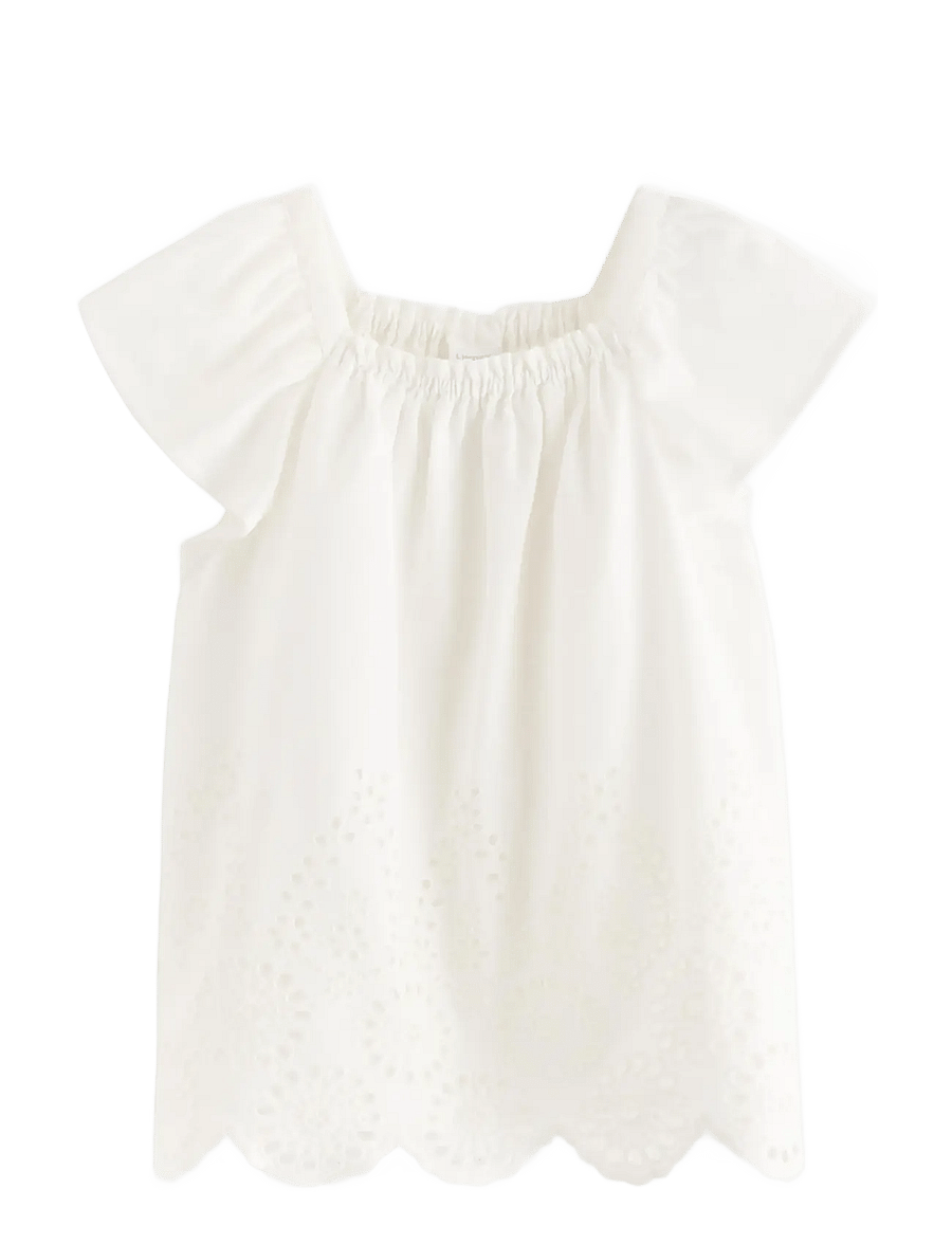 Lindex - Woven top in cotton - pluusid ja tuunikad - light dusty white - 1