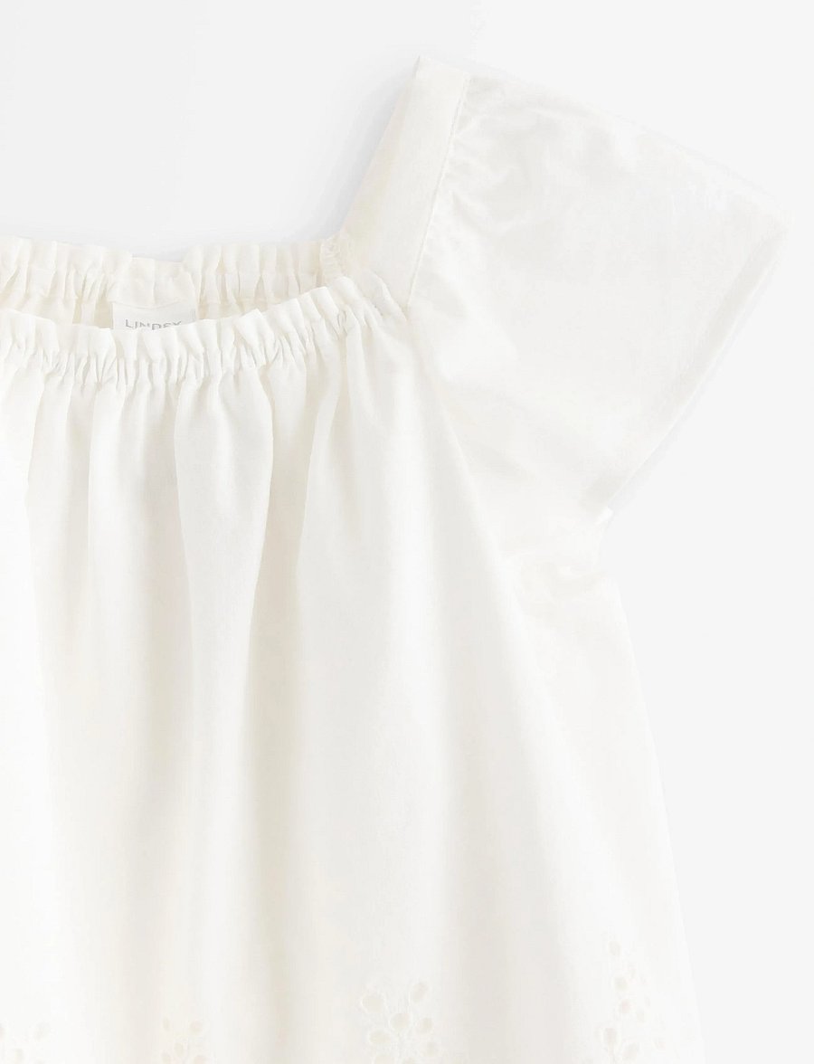Lindex - Woven top in cotton - pluusid ja tuunikad - light dusty white - 5