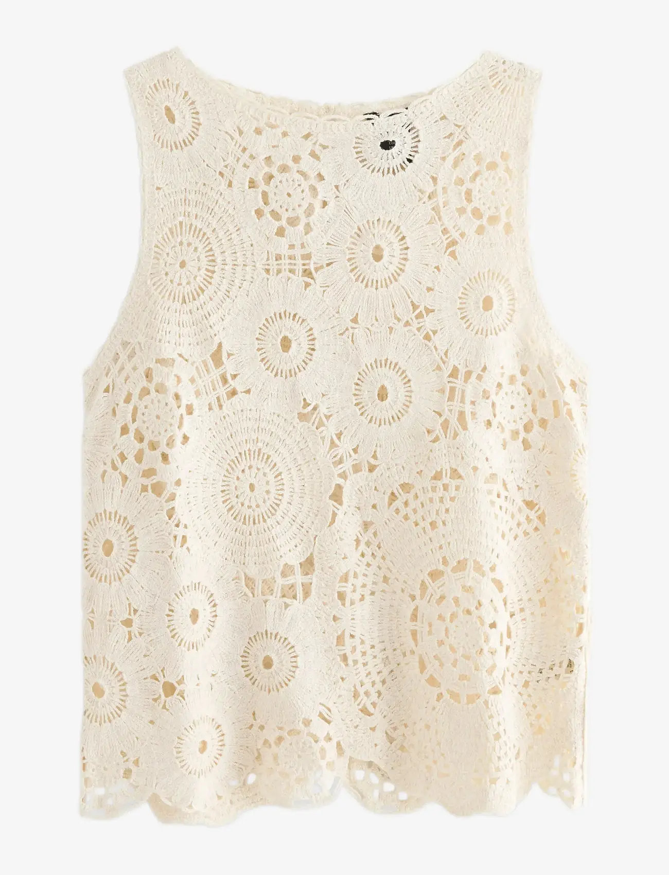 Lindex - Sleeveless top with crochet look - light beige - 1