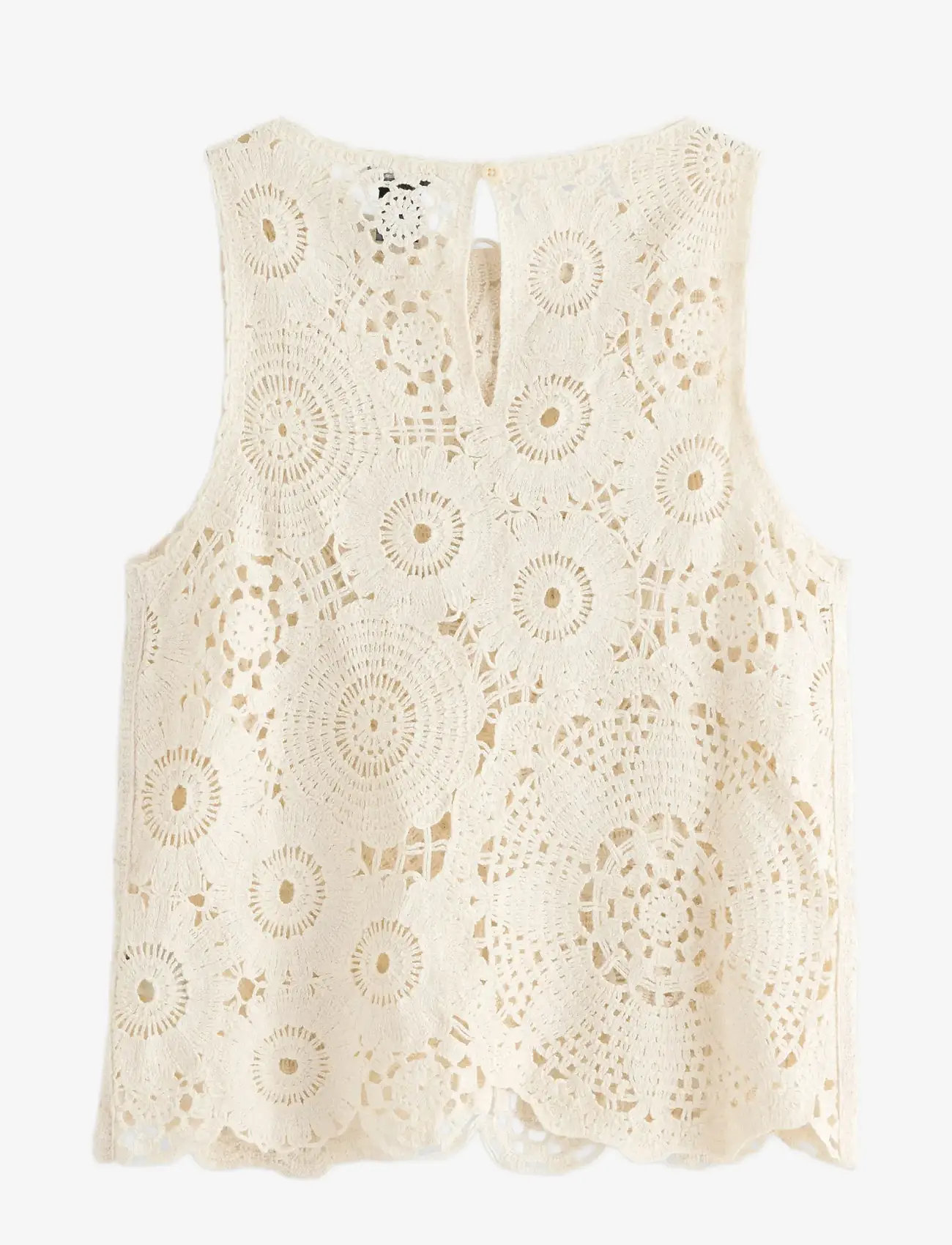 Lindex - Sleeveless top with crochet look - light beige - 2