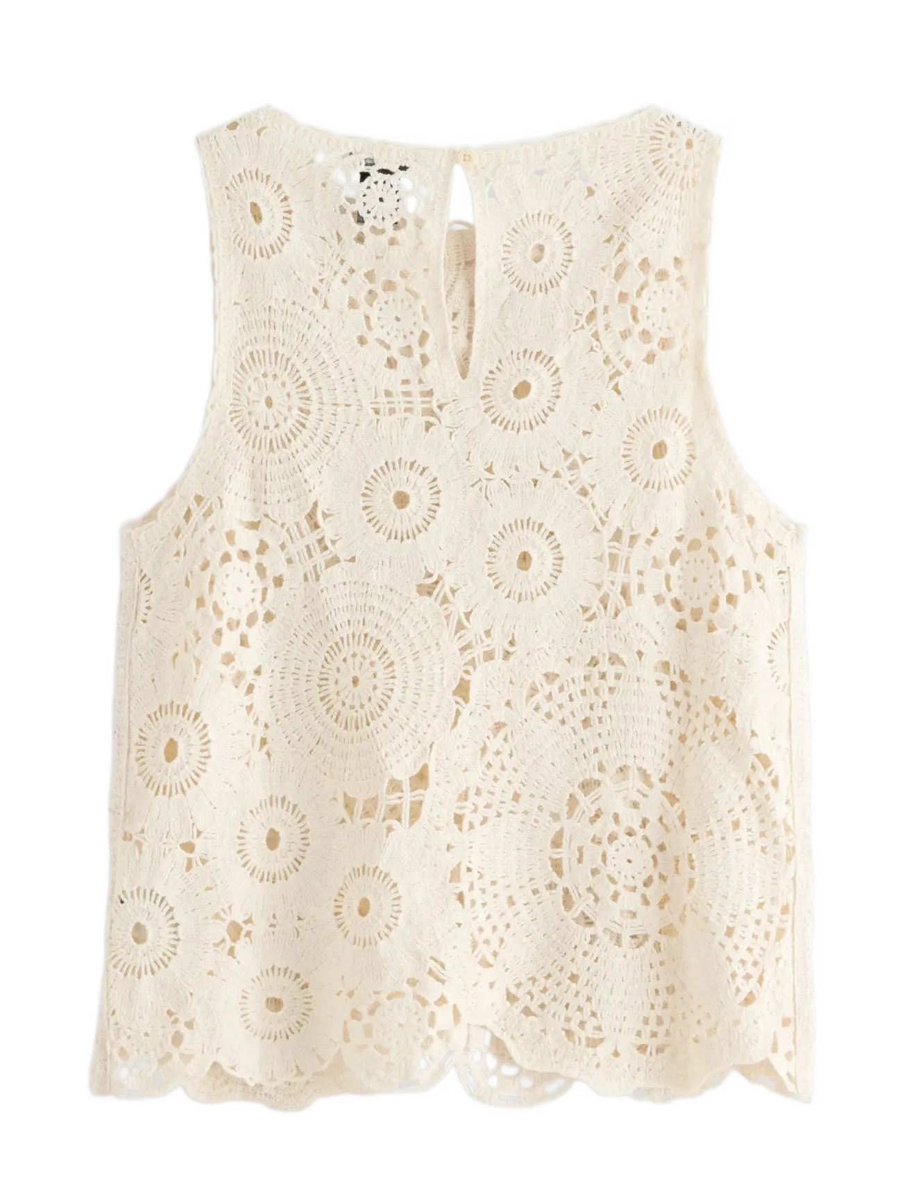 Lindex - Sleeveless top with crochet look - linnen - light beige - 2