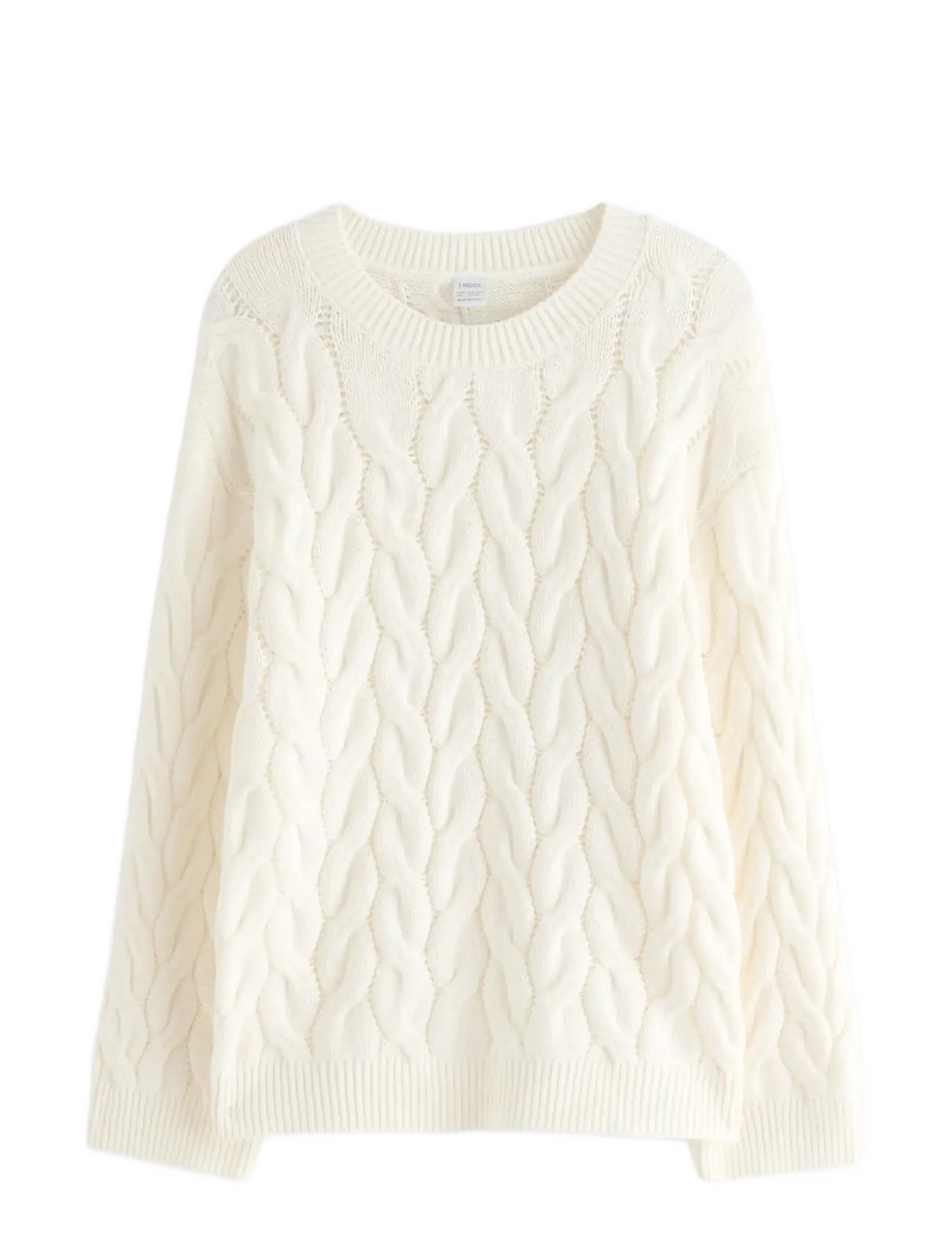 LINDEX Cable-Knit Jumper Cream - 128 - Kinder