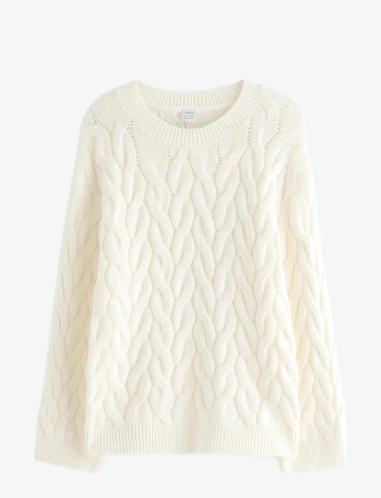 Lindex - Cable-knit jumper - trøjer - off white - 1