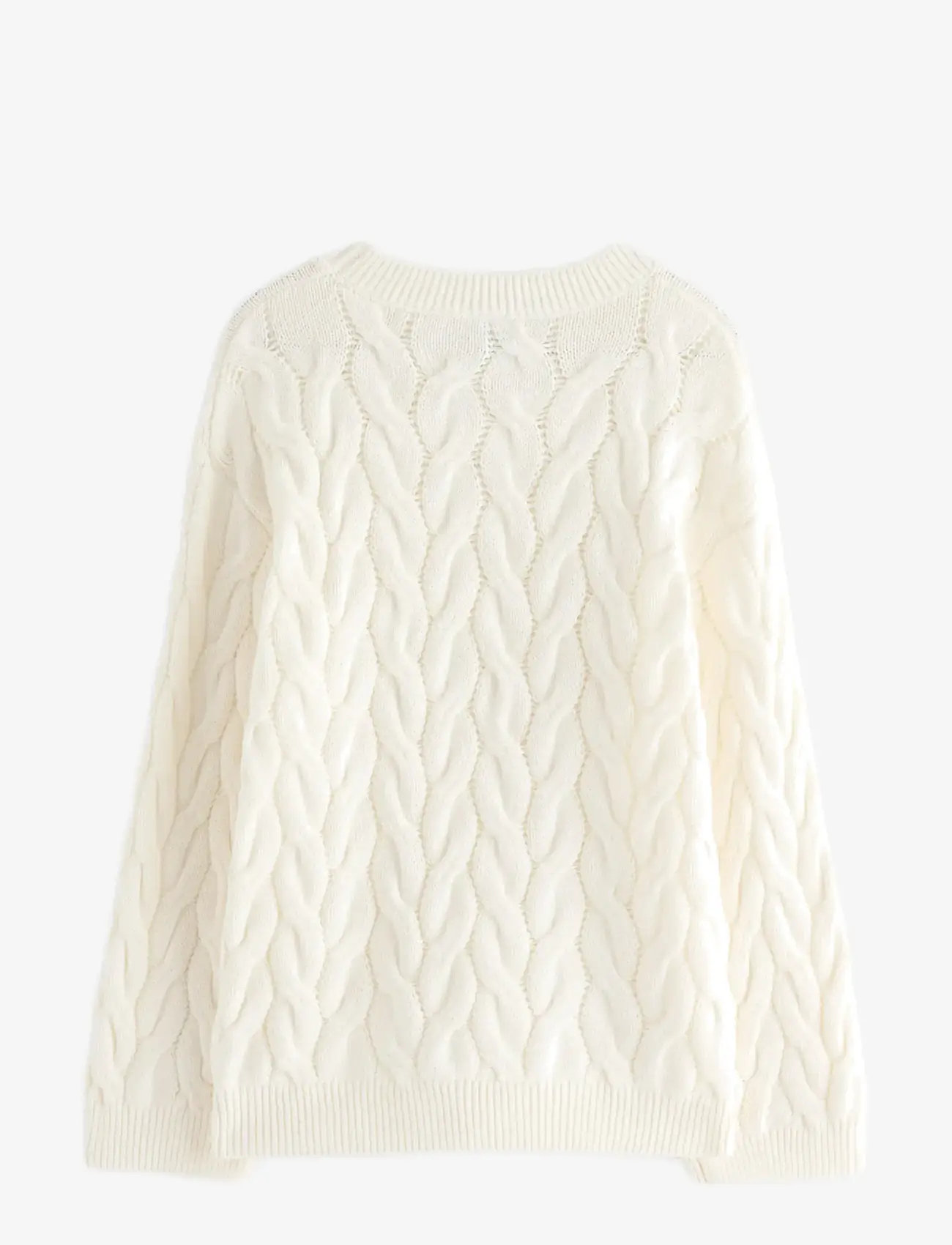 Lindex - Cable-knit jumper - trøjer - off white - 2