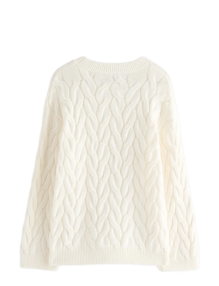 Lindex - Cable-knit jumper - džemprid - off white - 2