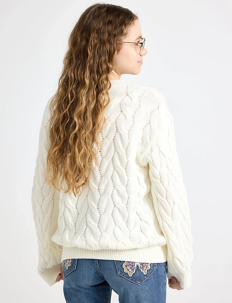 Lindex - Cable-knit jumper - trøjer - off white - 3