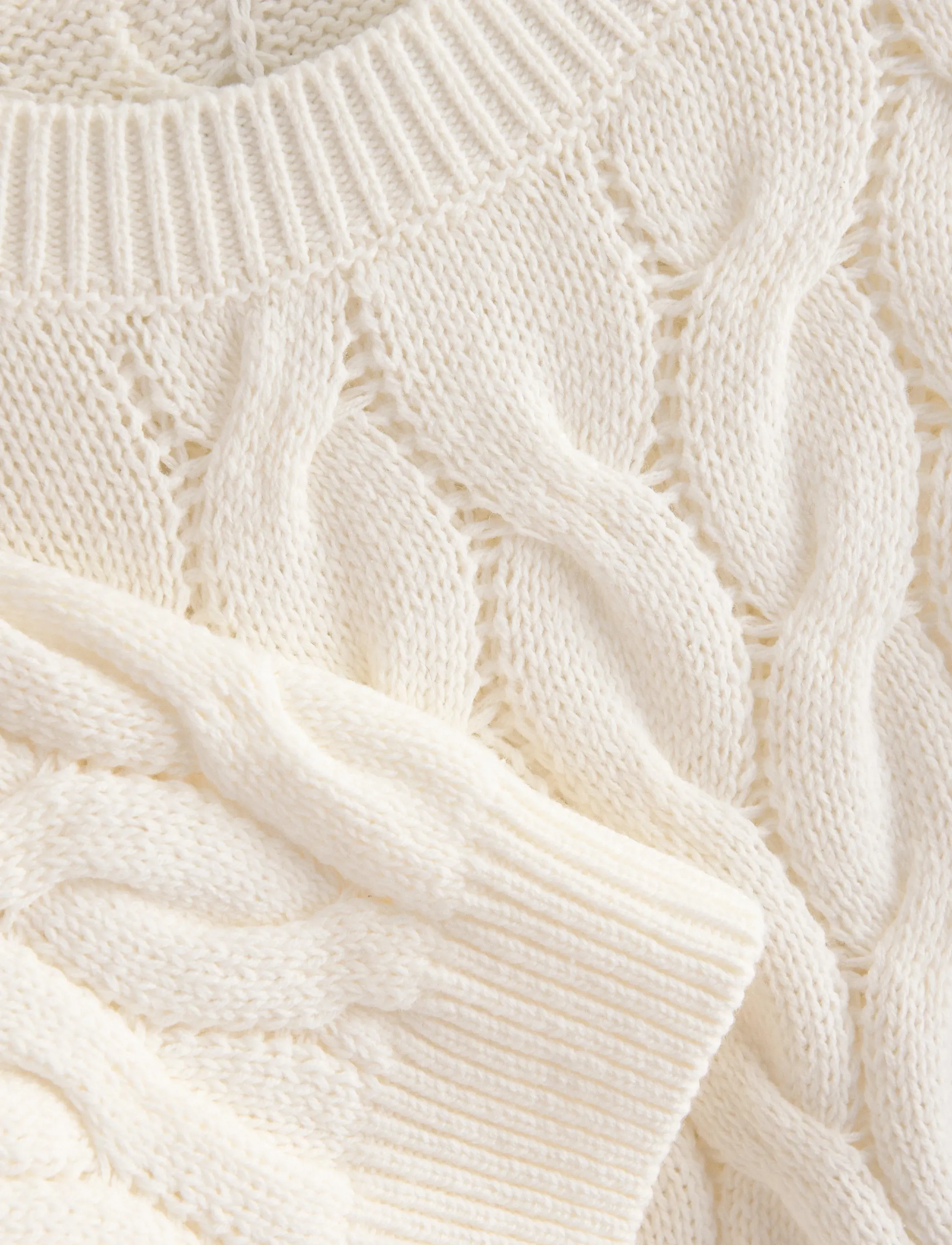 Lindex - Cable-knit jumper - trøjer - off white - 5