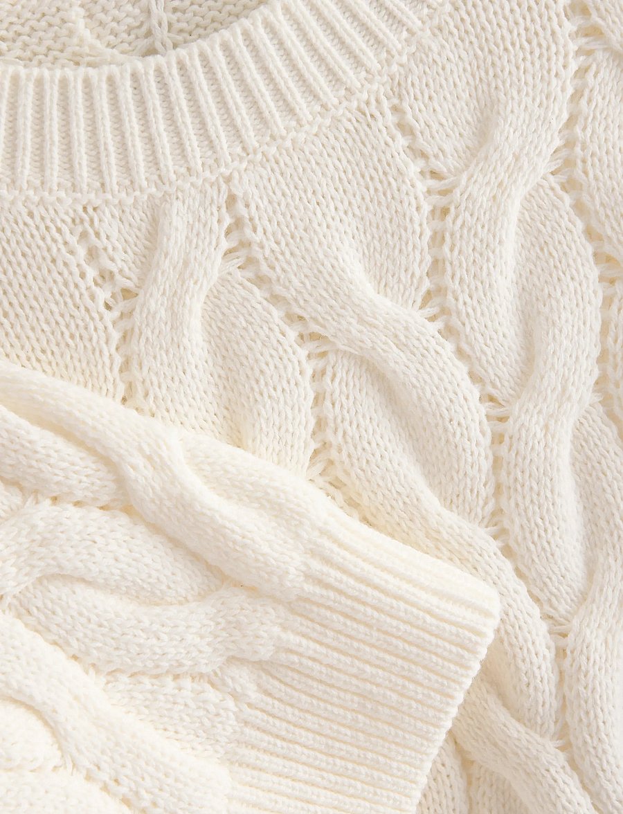 Lindex - Cable-knit jumper - stickade tröjor - off white - 5