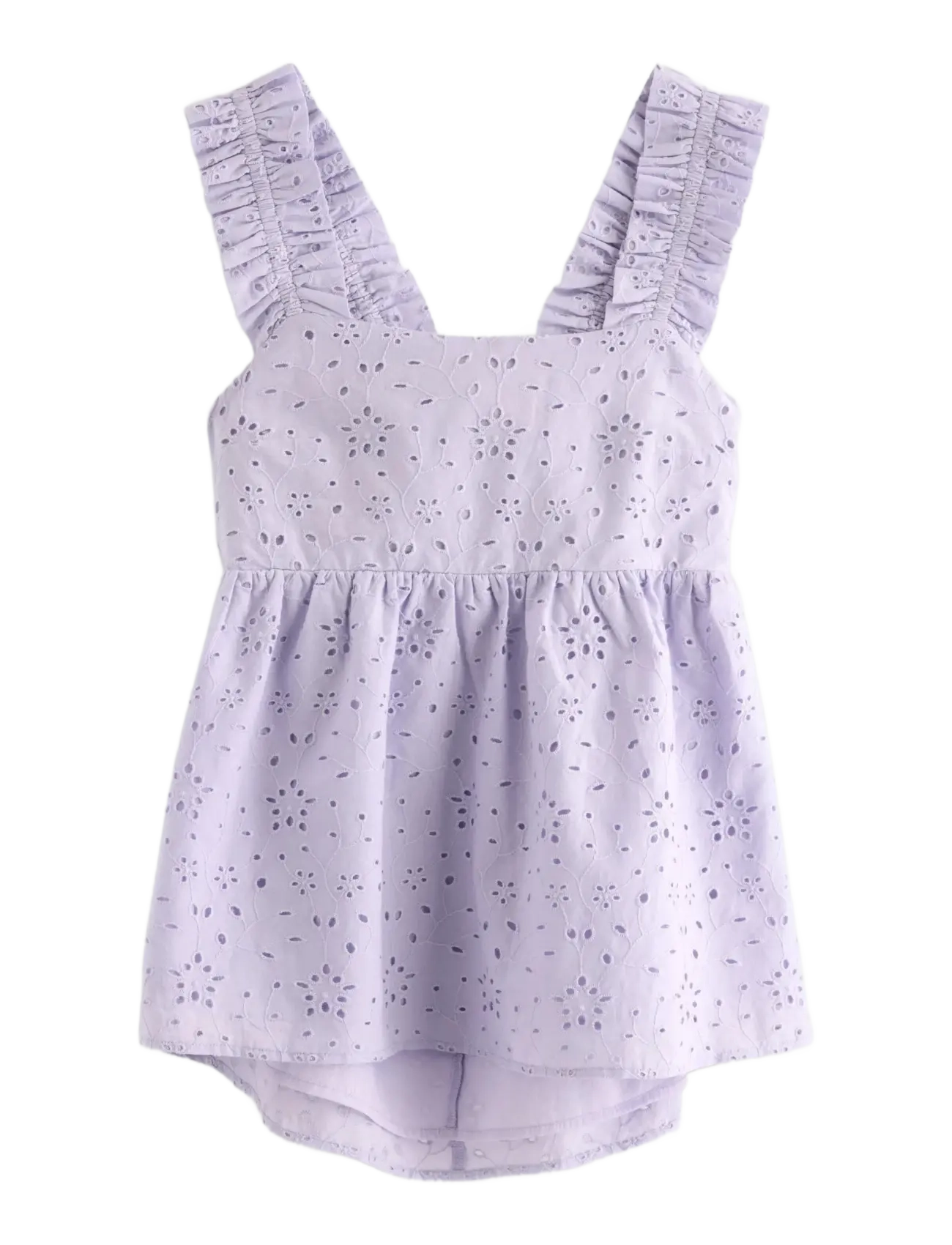 Lindex Sleeveless blouse with broderie anglaise - Tøj - LIGHT LILAC / purple
